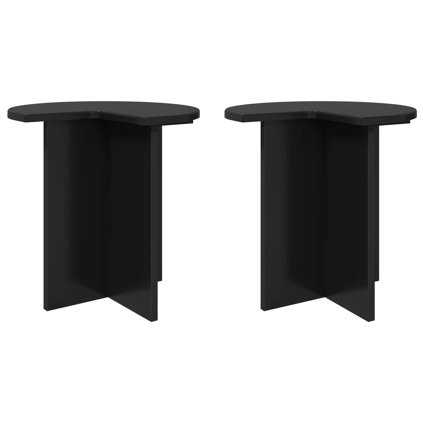 Oldal asztal 2 pcs Fekete Tölgy Ø 39 x 38 cm Szerelt Fa