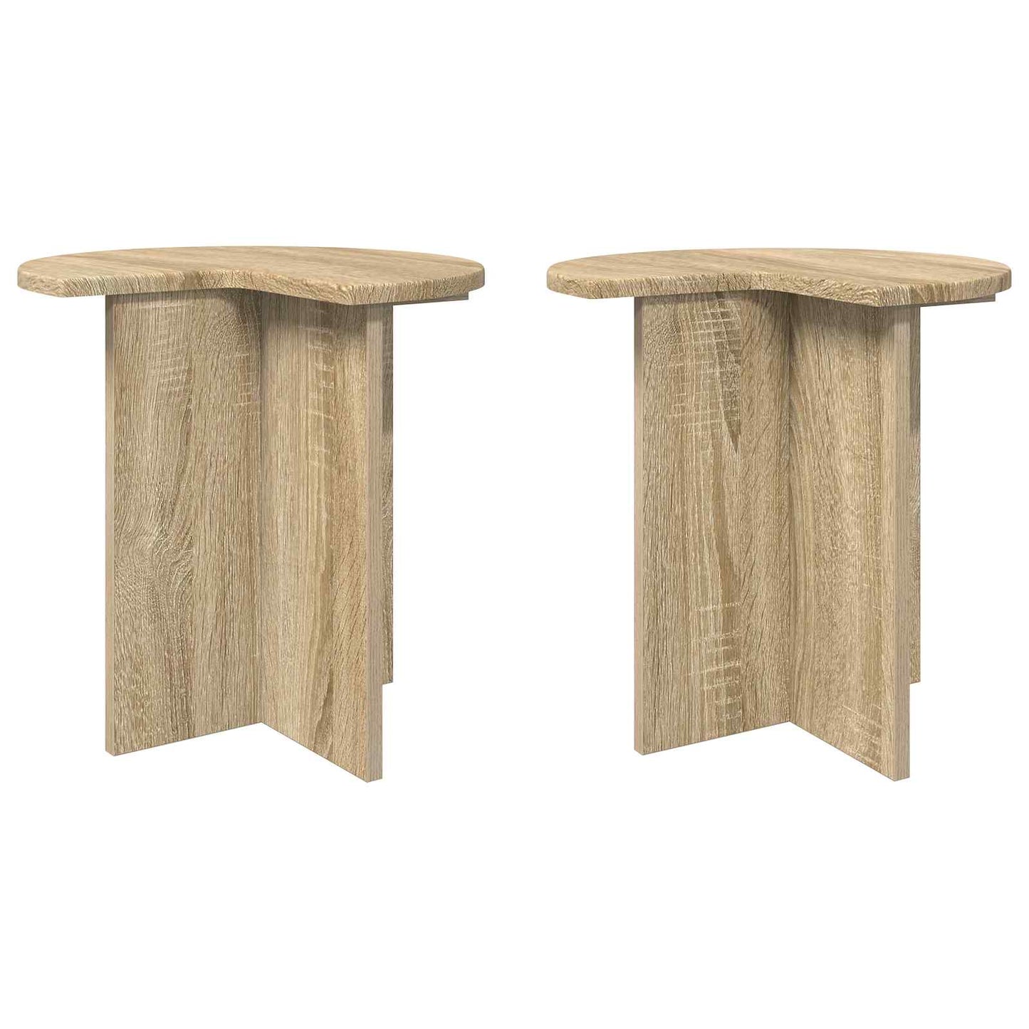 Oldal asztal 2 pcs Sonoma Tölgy Ø 39 x 38 cm Szerelt Fa
