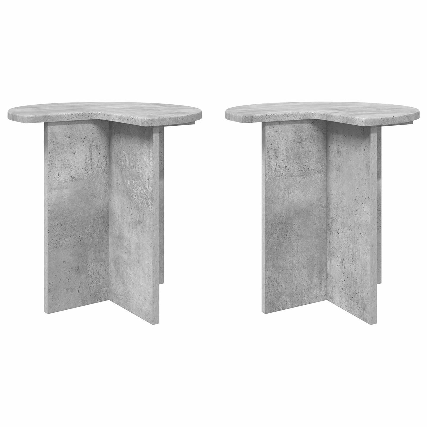 Oldal asztal 2 pcs Betonszürke Ø 39 x 38 cm Szerelt Fa