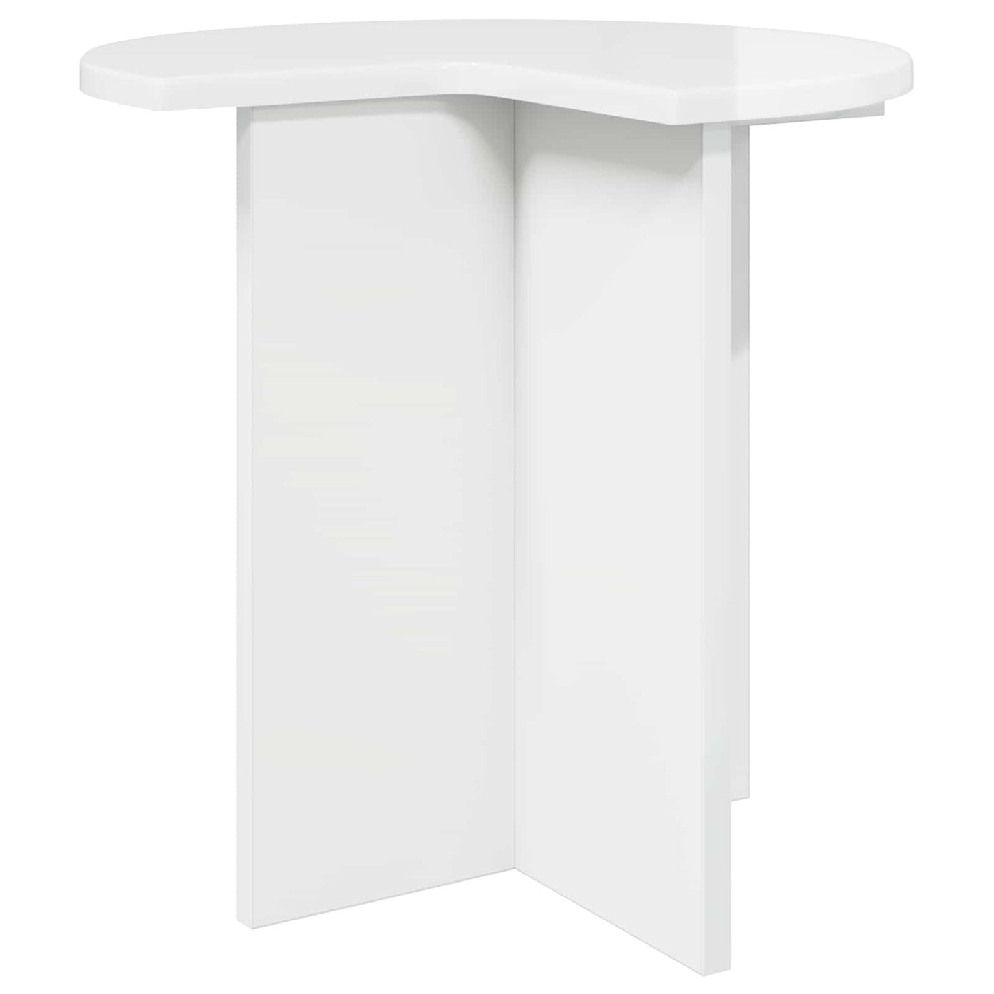 Oldal asztal 2 pcs Magasfényű Fehér Ø 39 x 38 cm Szerelt Fa