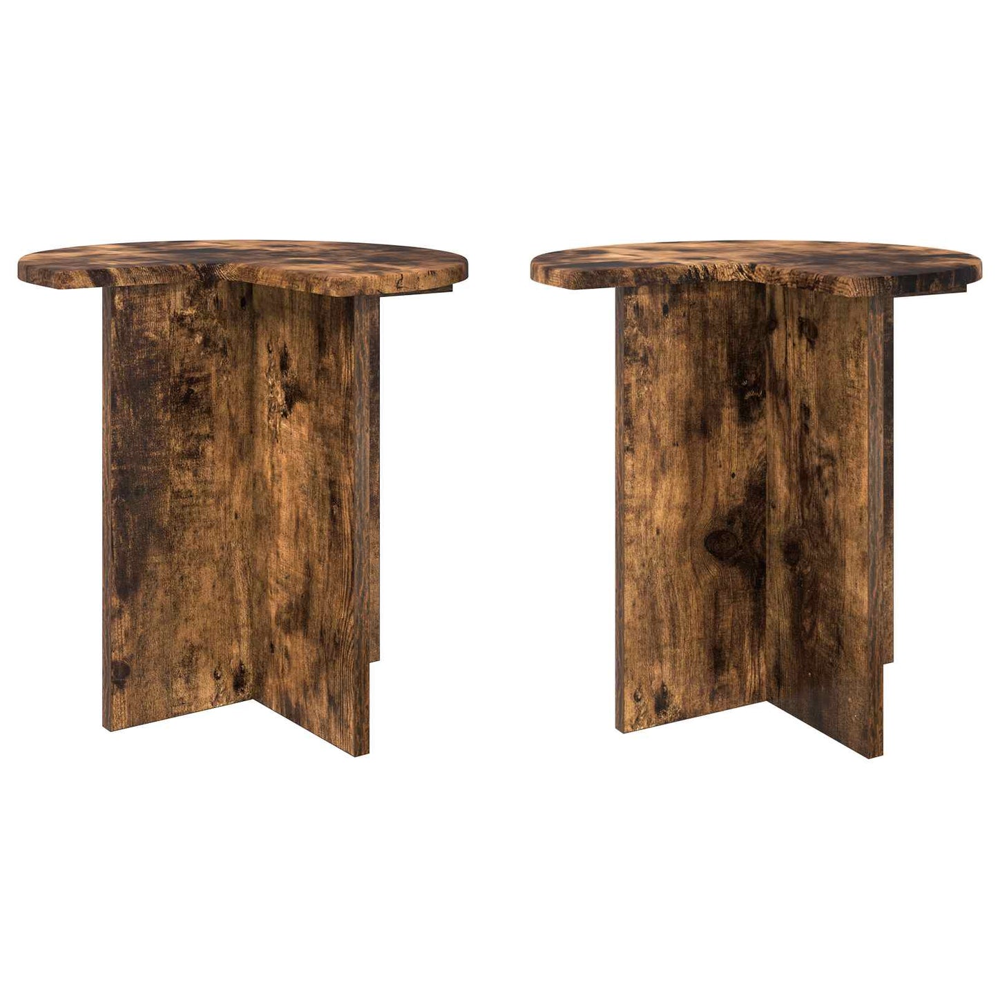 Oldal asztal 2 pcs Füstös Tölgy Ø 39 x 38 cm Szerelt Fa