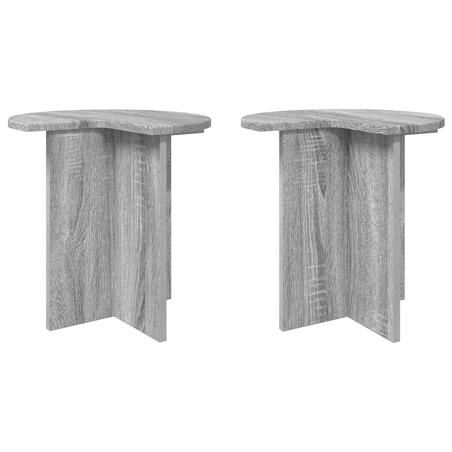 Oldal asztal 2 pcs Szürke Sonoma Ø 39 x 38 cm Szerelt Fa