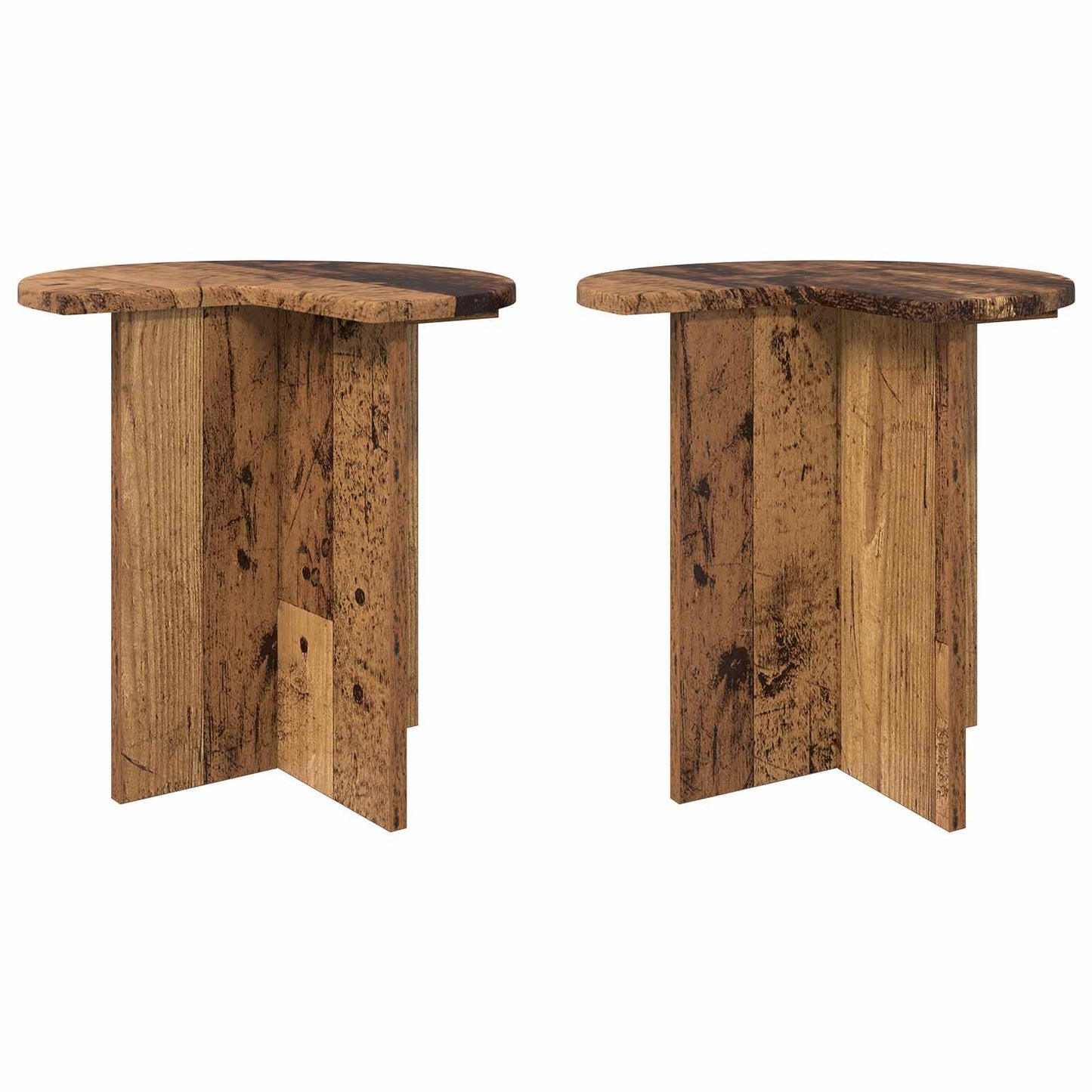 Oldal asztal tárolóval 2 pcs Antik Fa Ø 39 x 38 cm Szerelt Fa