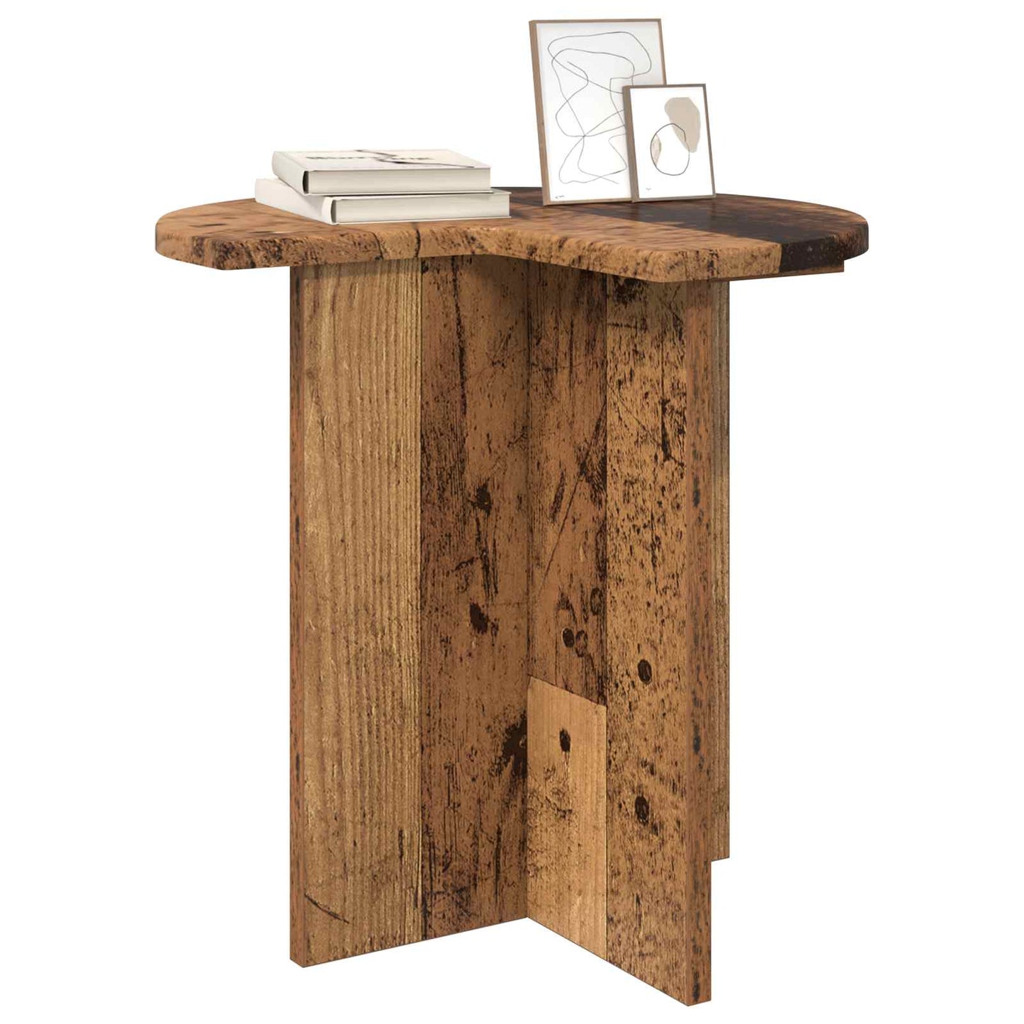 Oldal asztal tárolóval 2 pcs Antik Fa Ø 39 x 38 cm Szerelt Fa