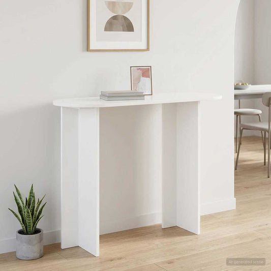 Konzolasztal tárolóval Fehér 100 x 39,5 x 75 cm Szerelt Fa