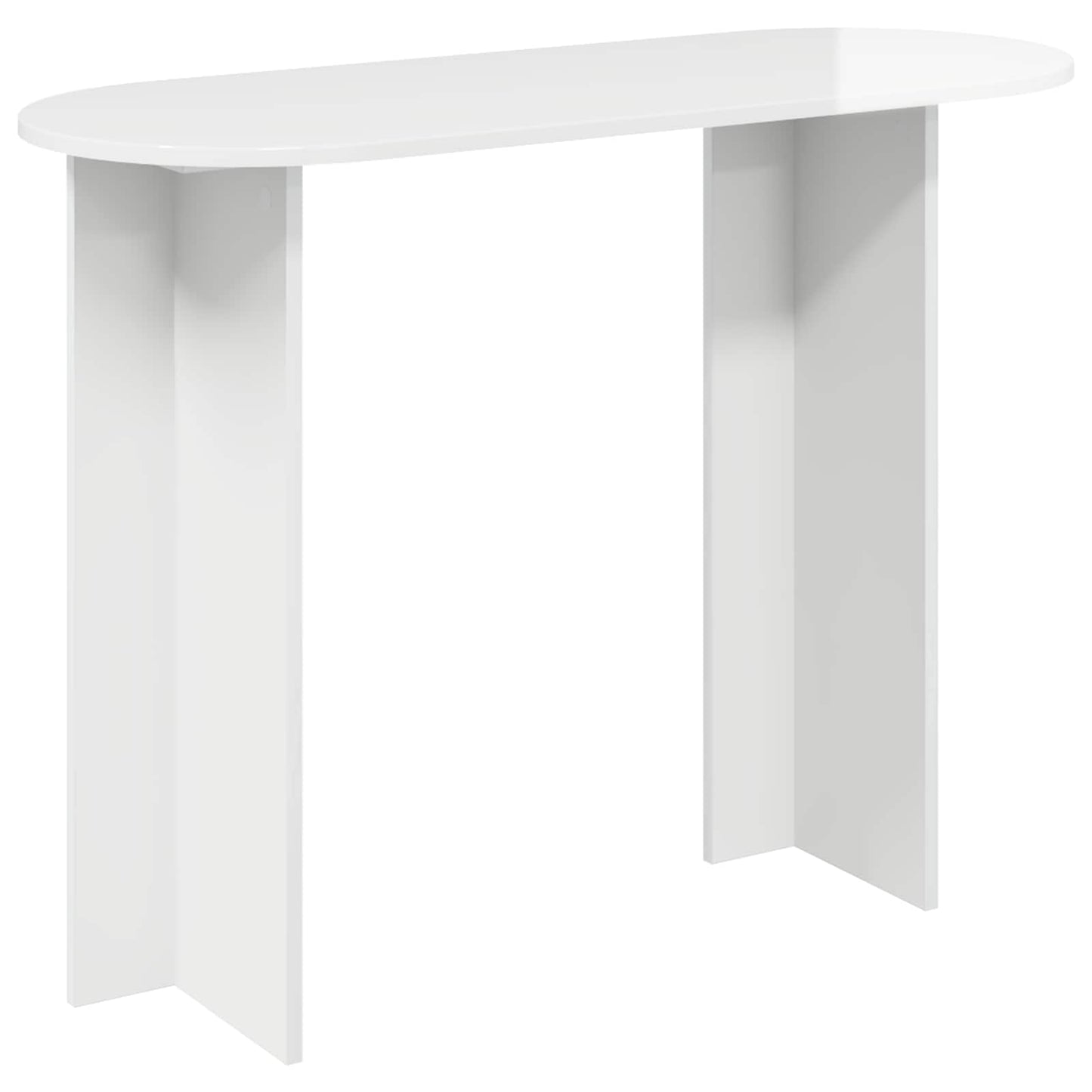Konzolasztal Magasfényű Fehér 100 x 39,5 x 75 cm Szerelt Fa