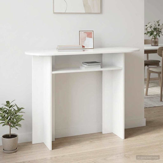 Konzolasztal tárolóval Fehér 100 x 39,5 x 75 cm Szerelt Fa