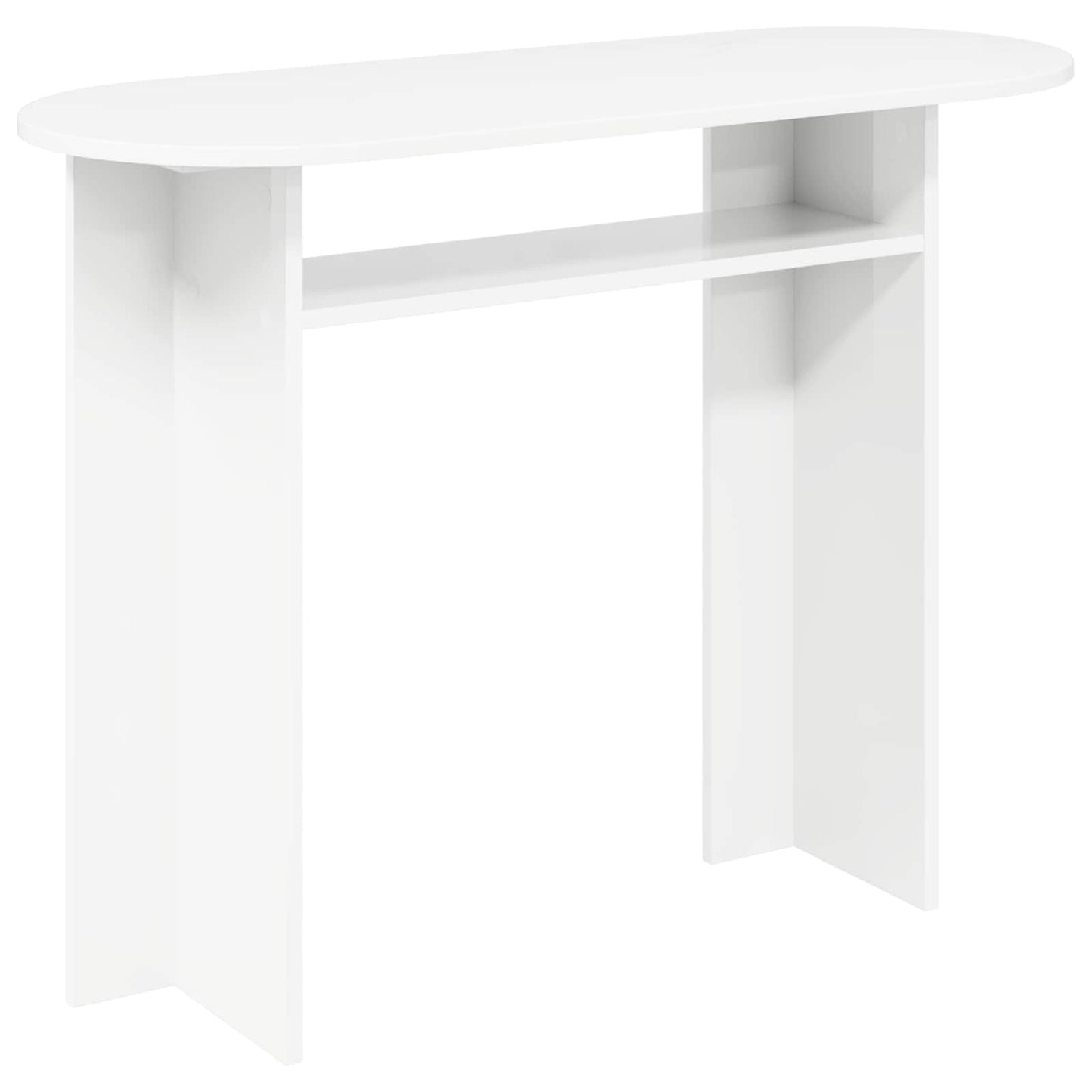 Konzolasztal tárolóval Fehér 100 x 39,5 x 75 cm Szerelt Fa