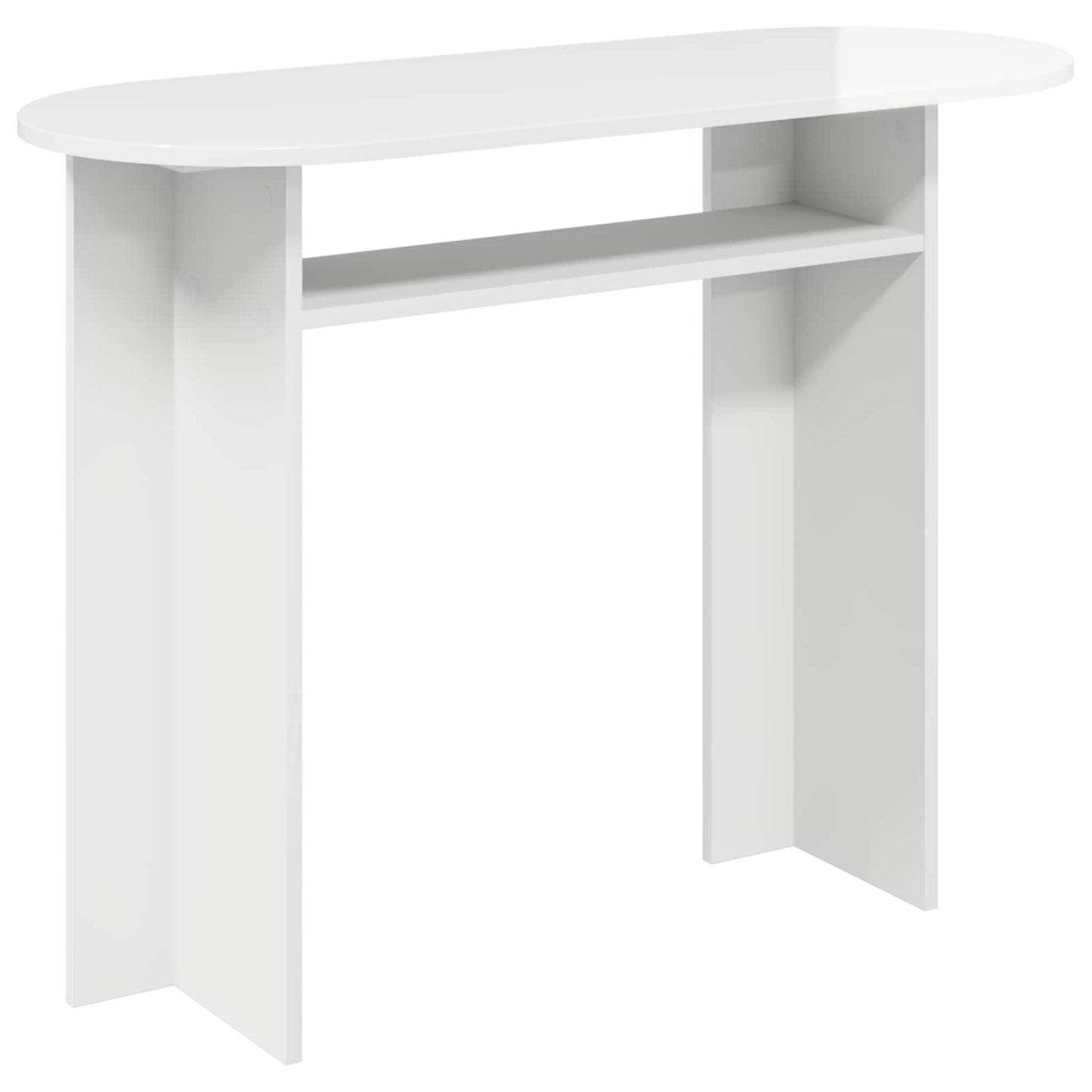 Konzolasztal Magasfényű Fehér 100 x 39,5 x 75 cm Szerelt Fa