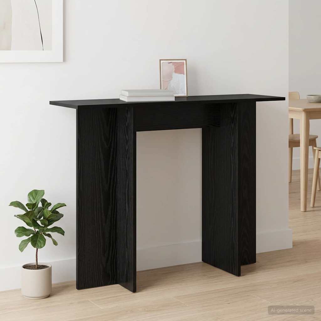 Konzolasztal Fekete Tölgy 100 x 30 x 75 cm Szerelt Fa