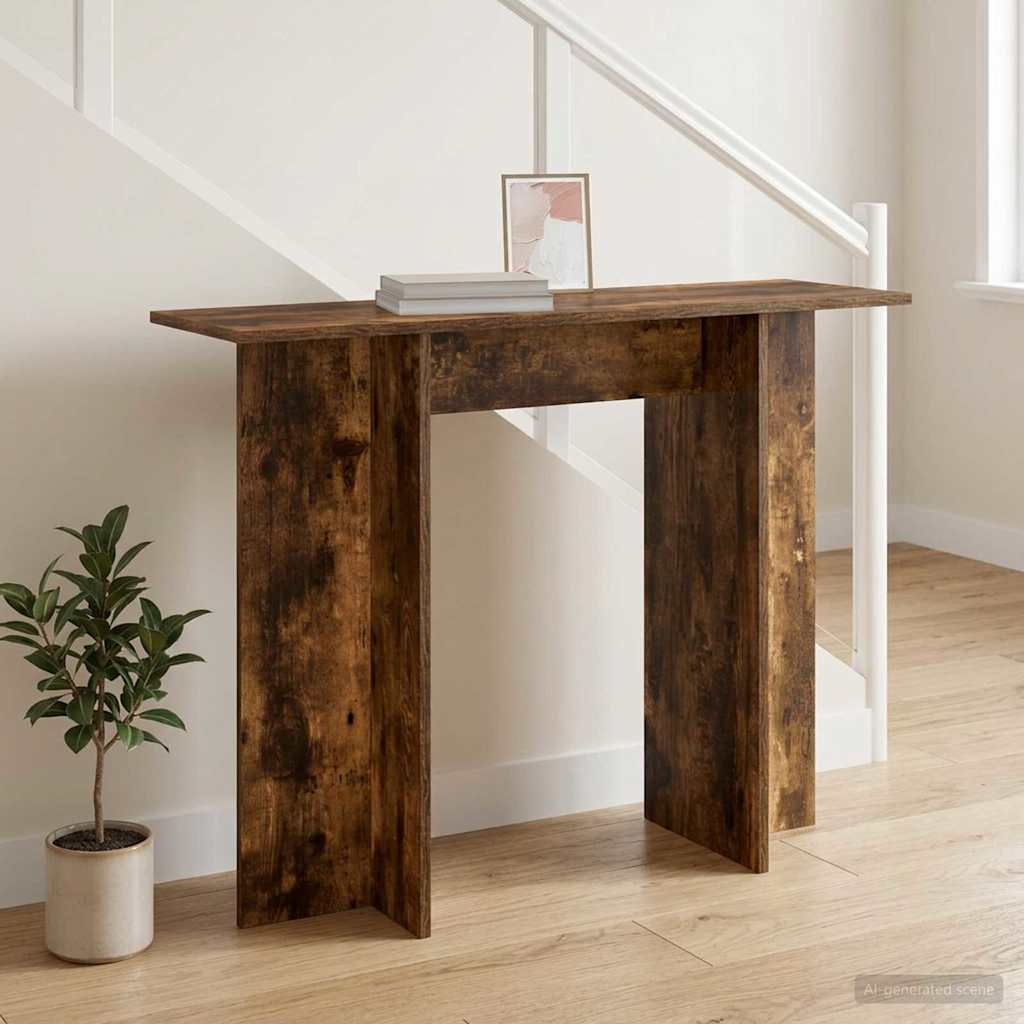 Konzolasztal Füstölt Tölgy 100 x 30 x 75 cm Szerelt Fa
