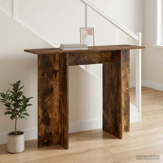 Konzolasztal Füstölt Tölgy 100 x 30 x 75 cm Szerelt Fa