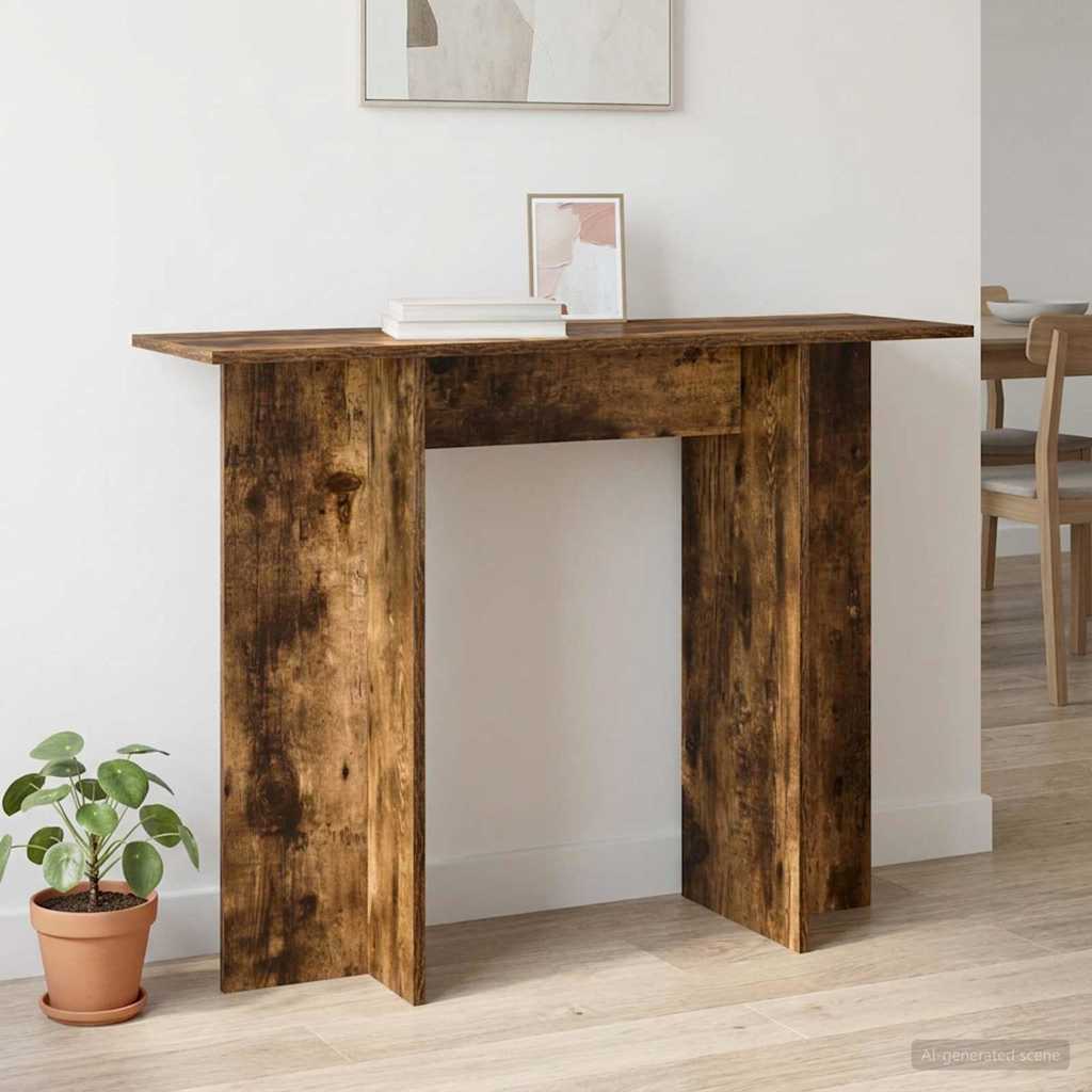 Konzolasztal Füstölt Tölgy 100 x 30 x 75 cm Szerelt Fa