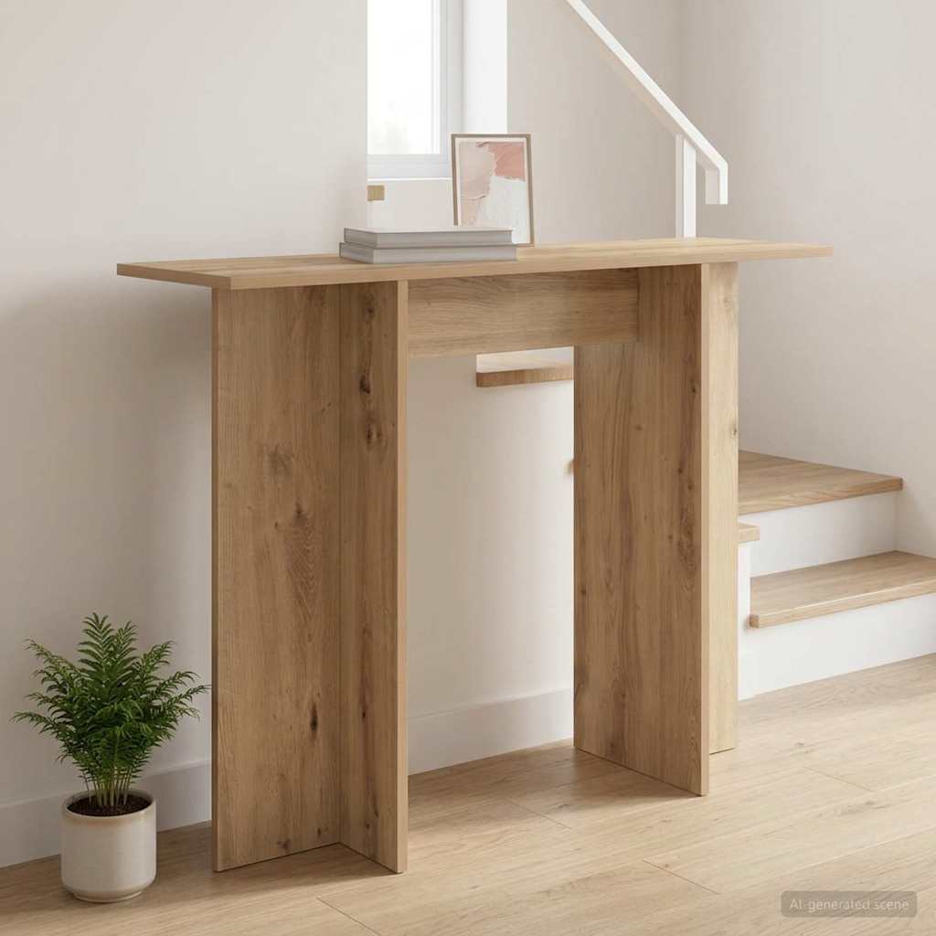 Konzolasztal Kézműves Tölgy 100 x 30 x 75 cm Szerelt Fa