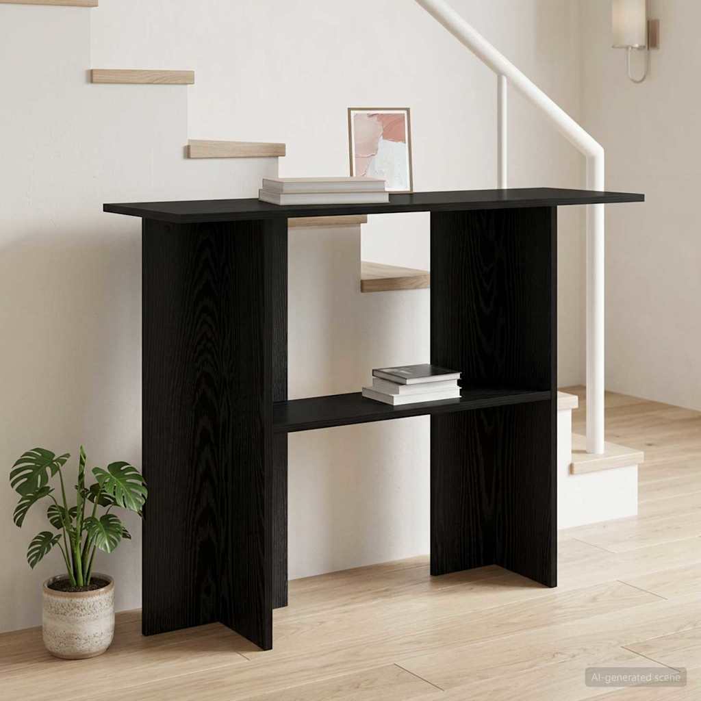Konzolasztal Fekete Tölgy 100 x 30 x 75 cm Szerelt Fa