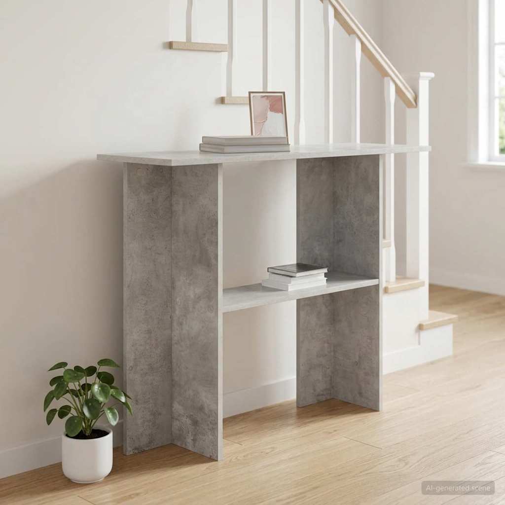 Konzolasztal Betonszürke 100 x 30 x 75 cm Szerelt Fa