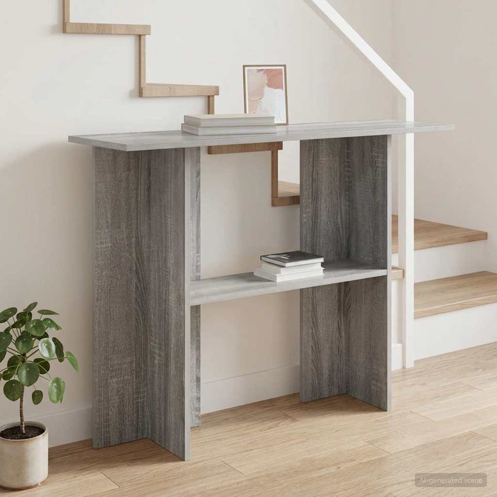 Konzolasztal Szürke Sonoma 100 x 30 x 75 cm Szerelt Fa
