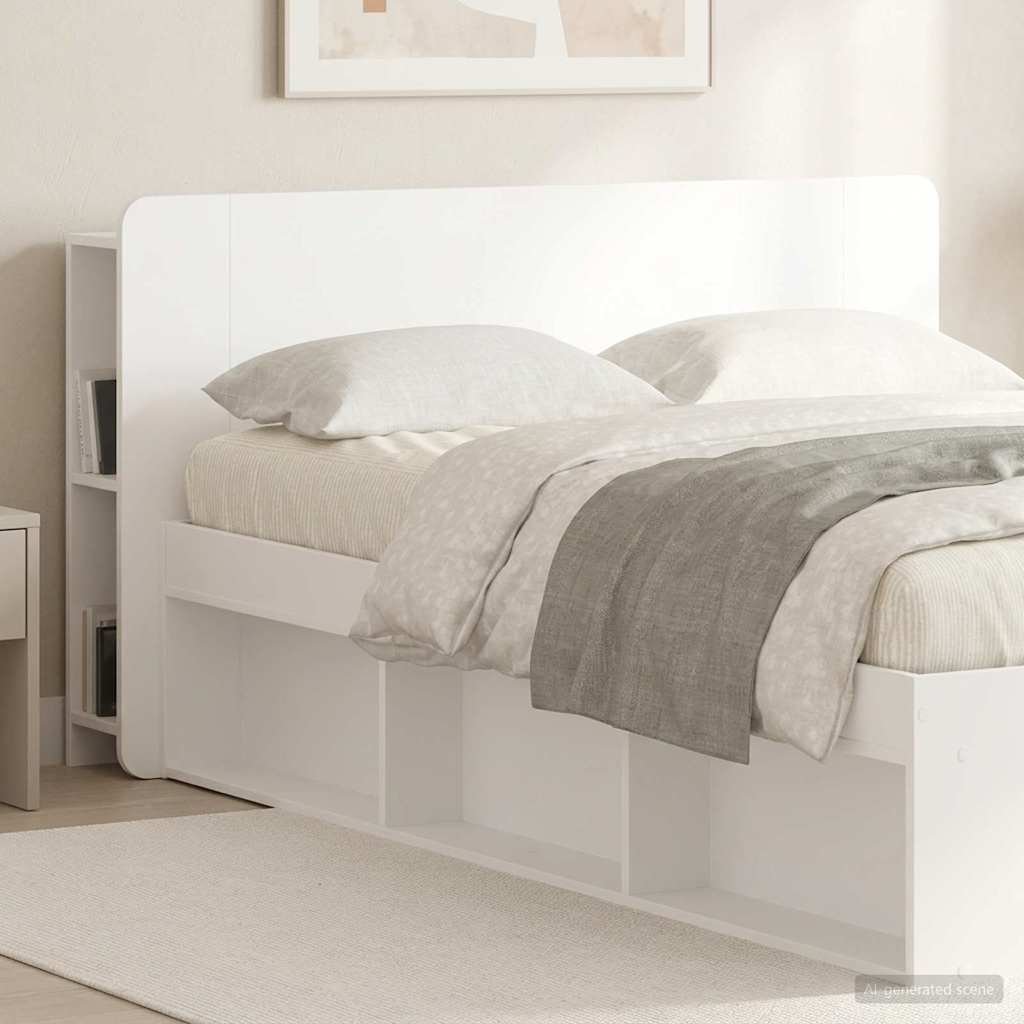Fejhajtó szekrény tárolóval Fehér 135 x 18,5 x 80 cm Mérnöki fa