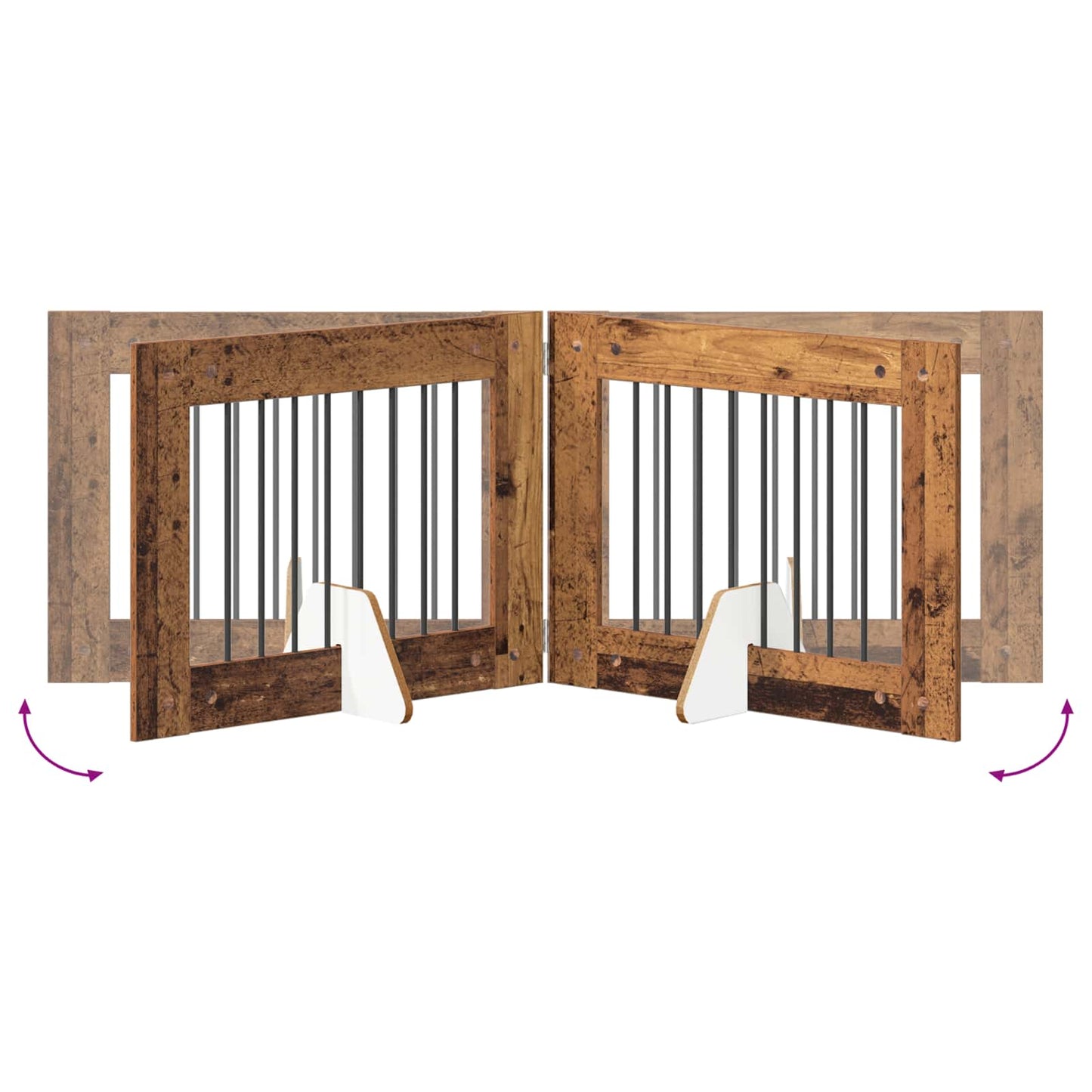 Összecsukható kutyakerítés állványokkal 6 db Antik Fa 482 cm