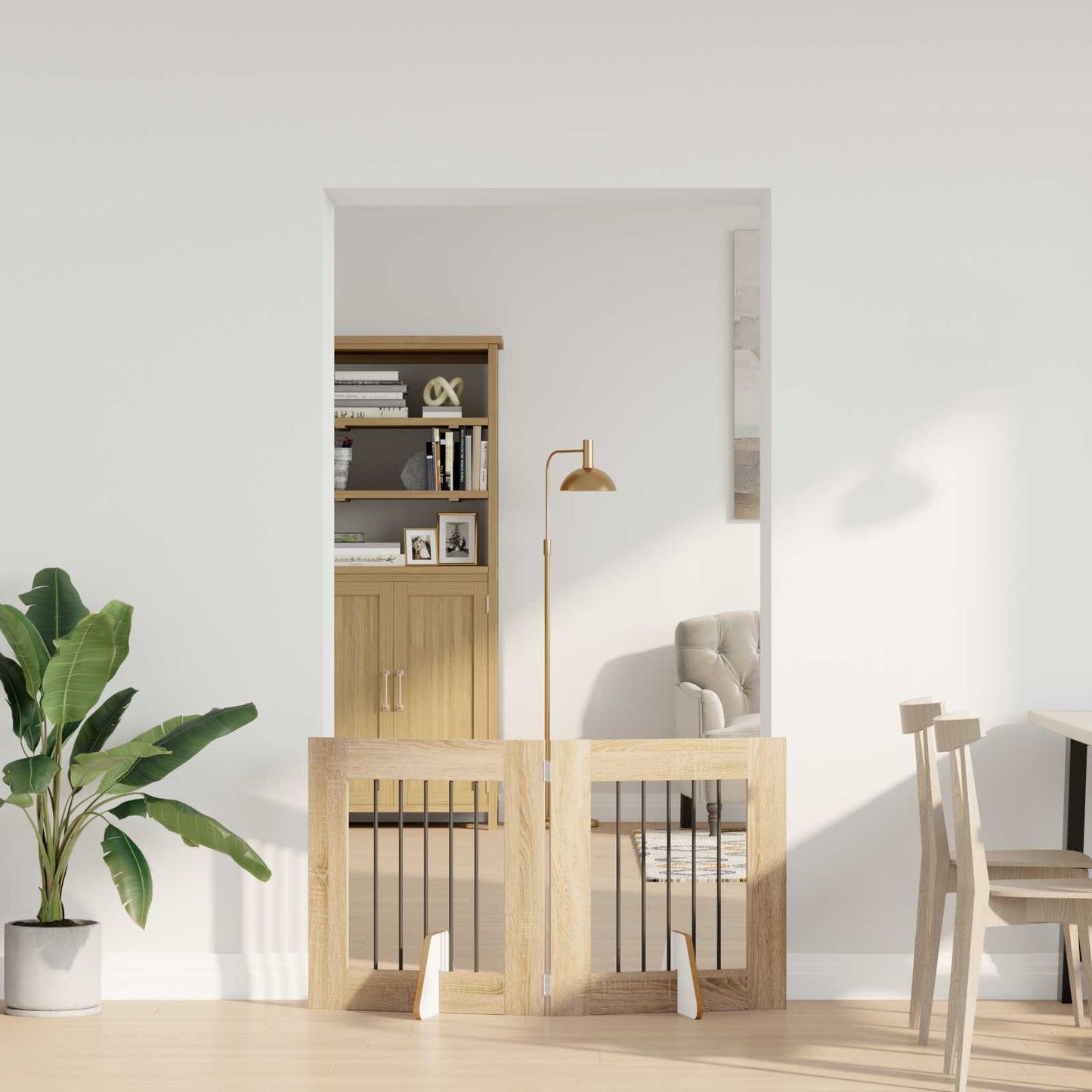 Összecsukható kutyakerítés állványokkal 2 pcs Sonoma Tölgy