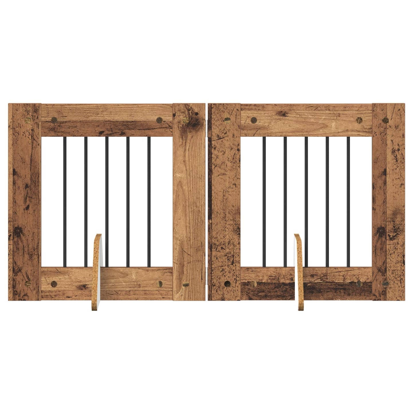 Összecsukható kutyakerítés állványokkal 2 db Antik Fa 120,5 cm