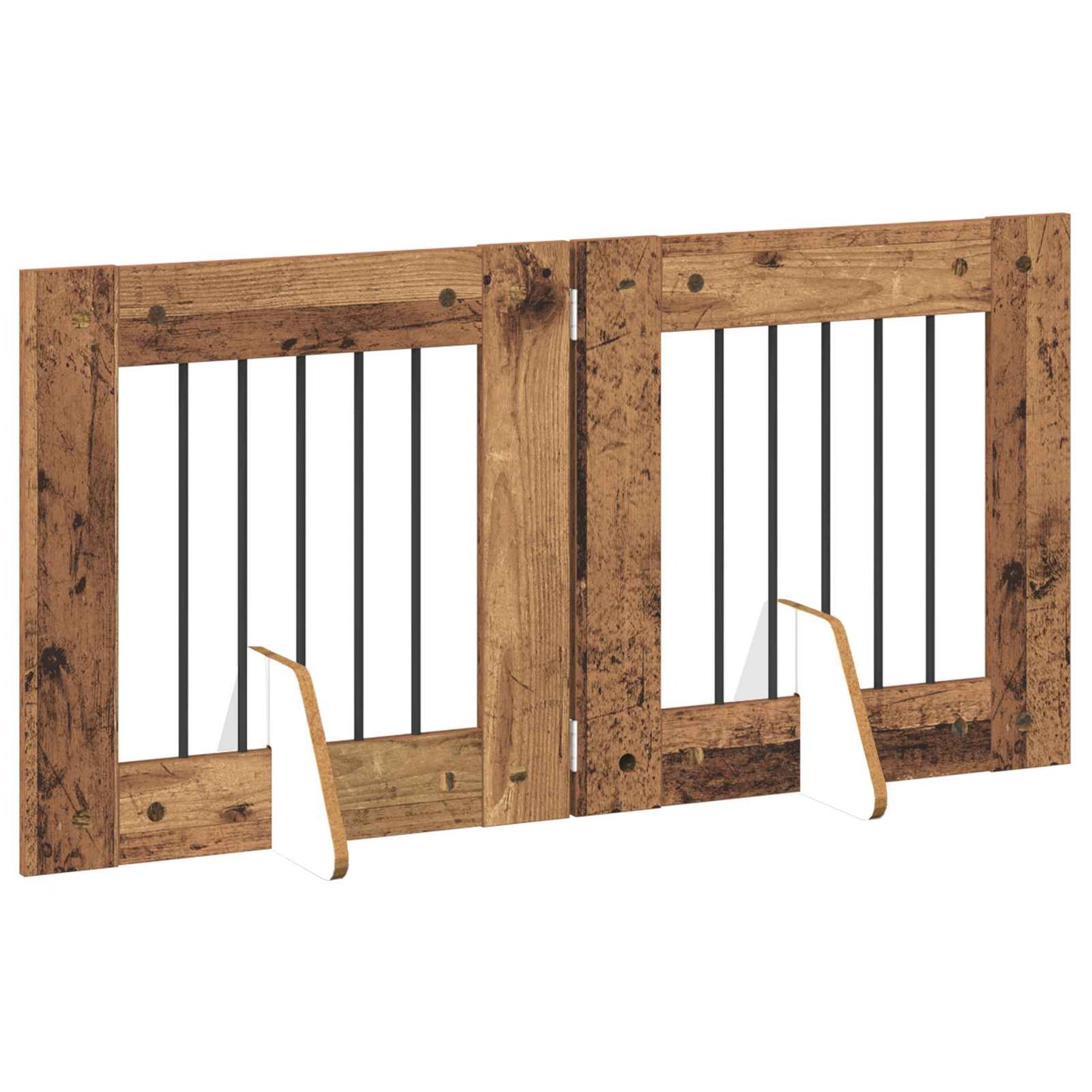 Összecsukható kutyakerítés állványokkal 2 db Antik Fa 120,5 cm