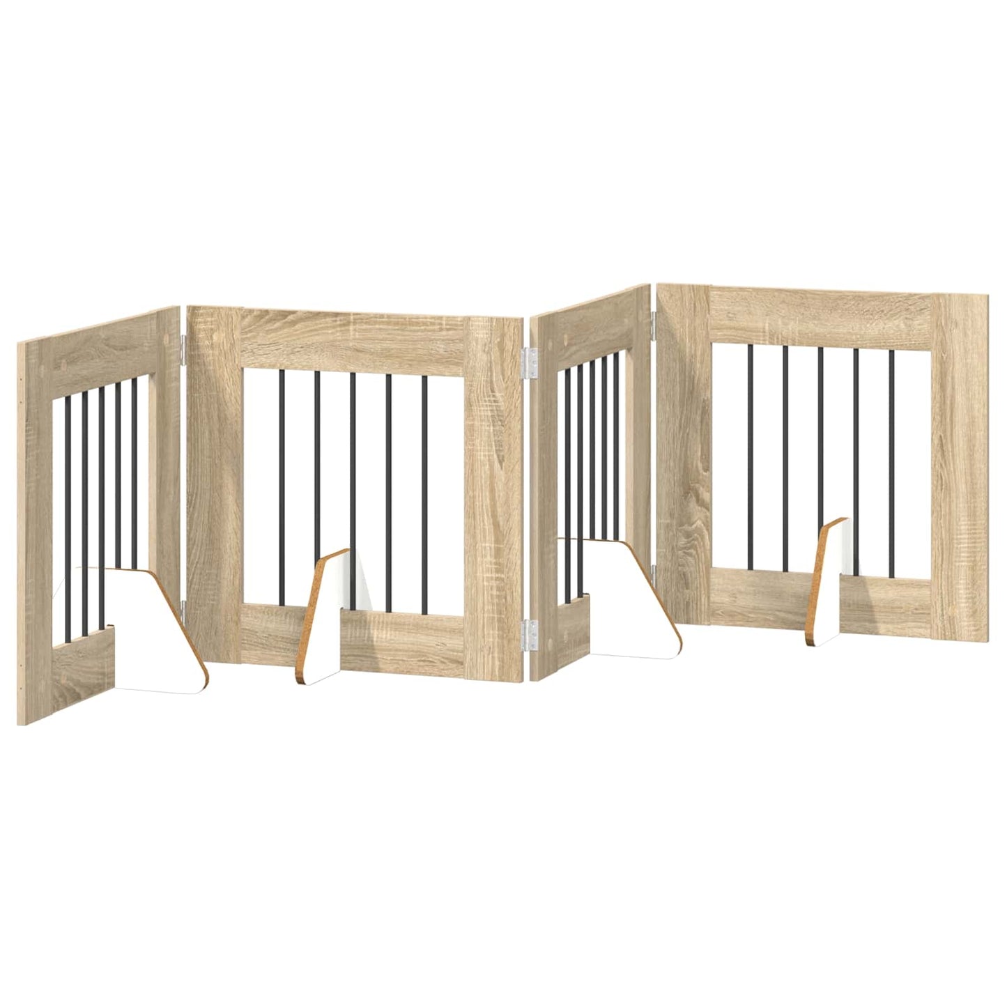 Összecsukható kutyakerítés állványokkal 4 pcs Sonoma Tölgy