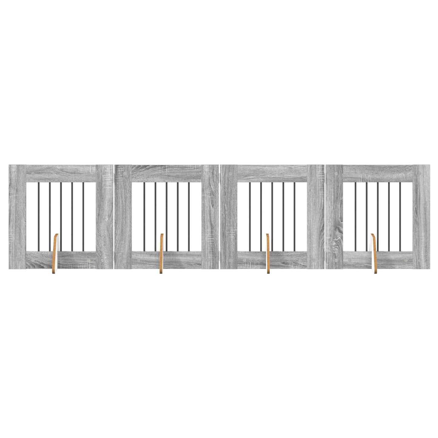 Összecsukható kutyakerítés állványokkal 4 pcs Szürke Sonoma