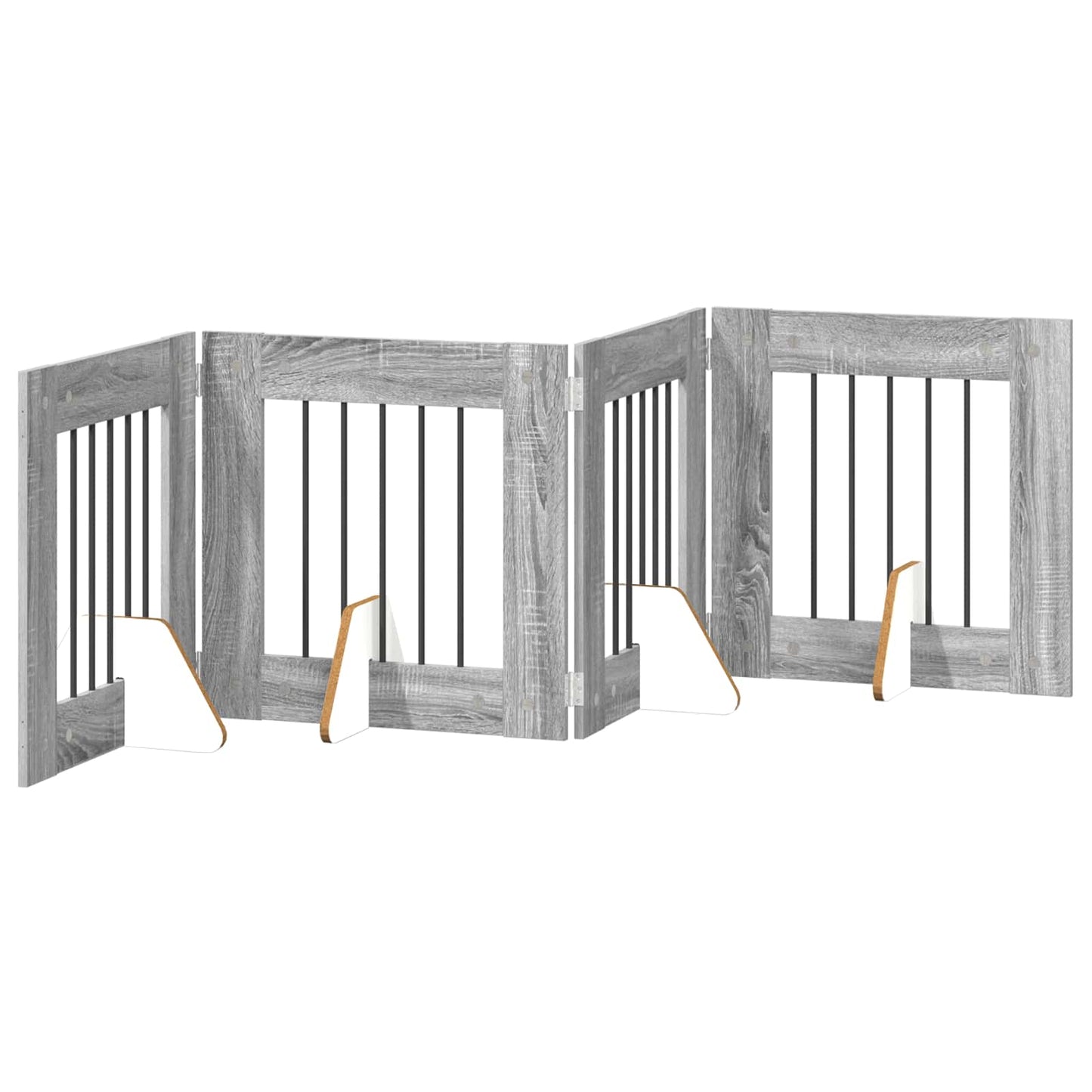 Összecsukható kutyakerítés állványokkal 4 pcs Szürke Sonoma