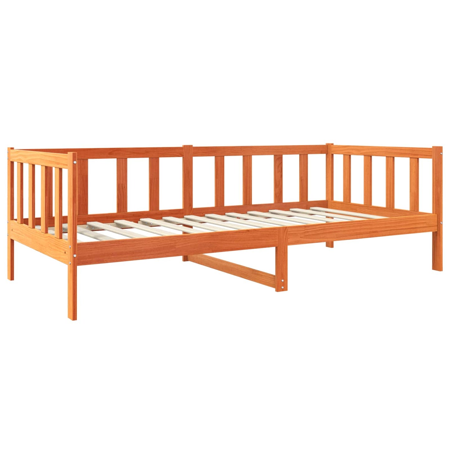 Ágykeret fejtámlával Faggyú barna 90 x 190 cm Tömör fenyőfa