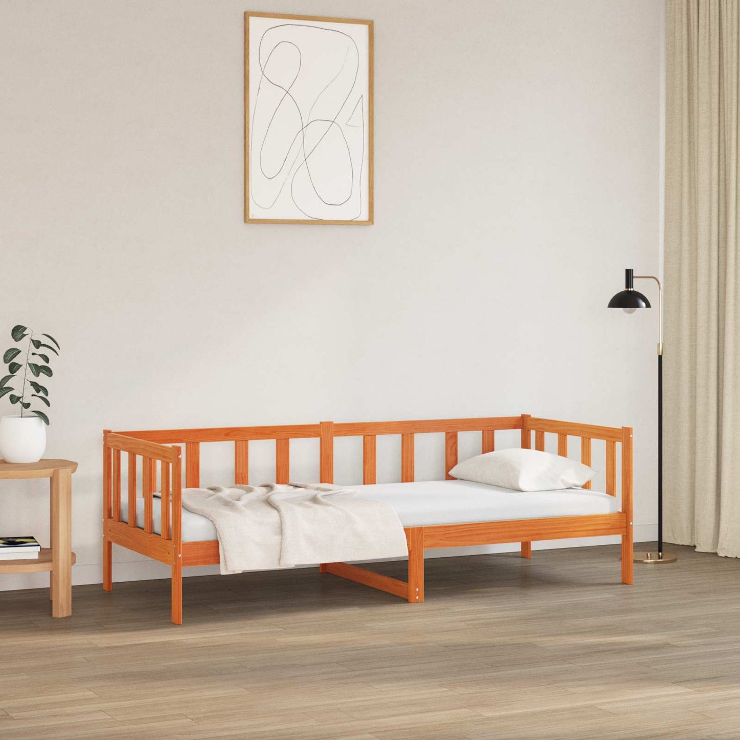 Ágykeret fejtámlával Faggyú barna 80 x 200 cm Tömör fenyőfa