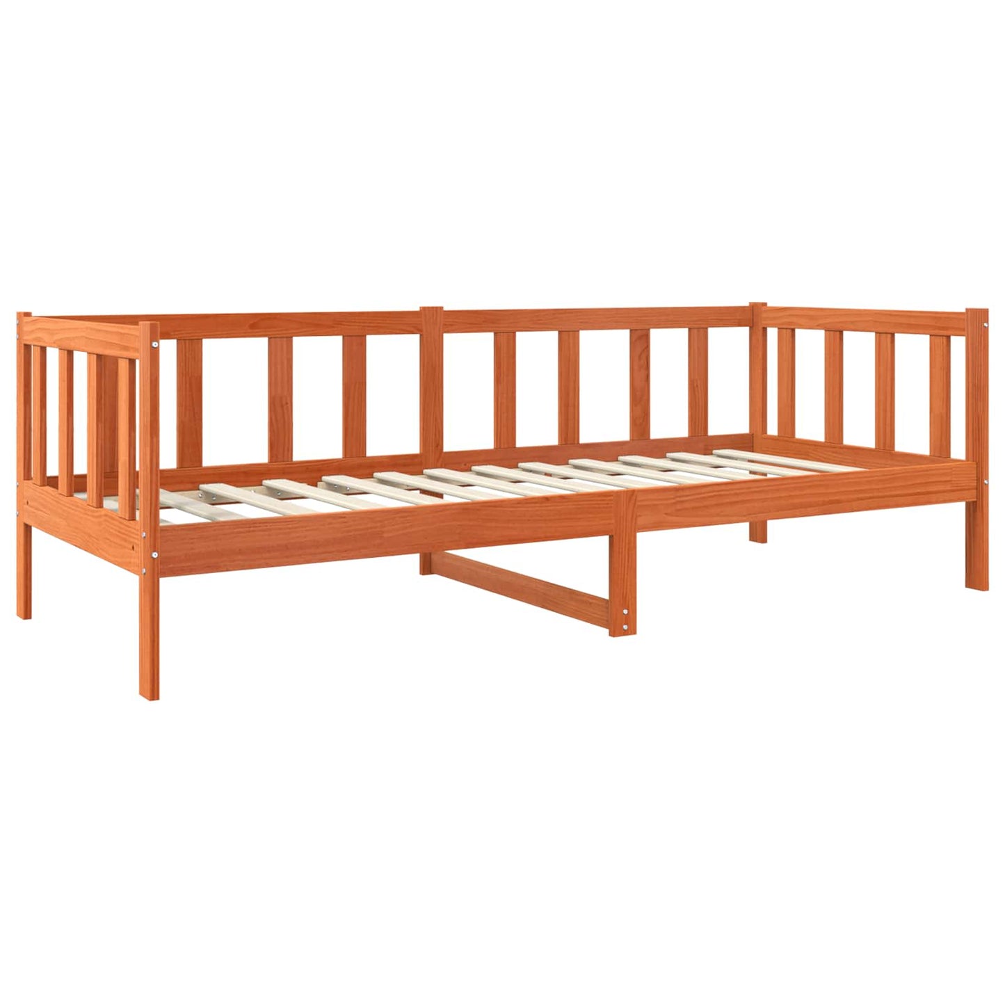 Ágykeret fejtámlával Faggyú barna 90 x 190 cm Tömör fenyőfa