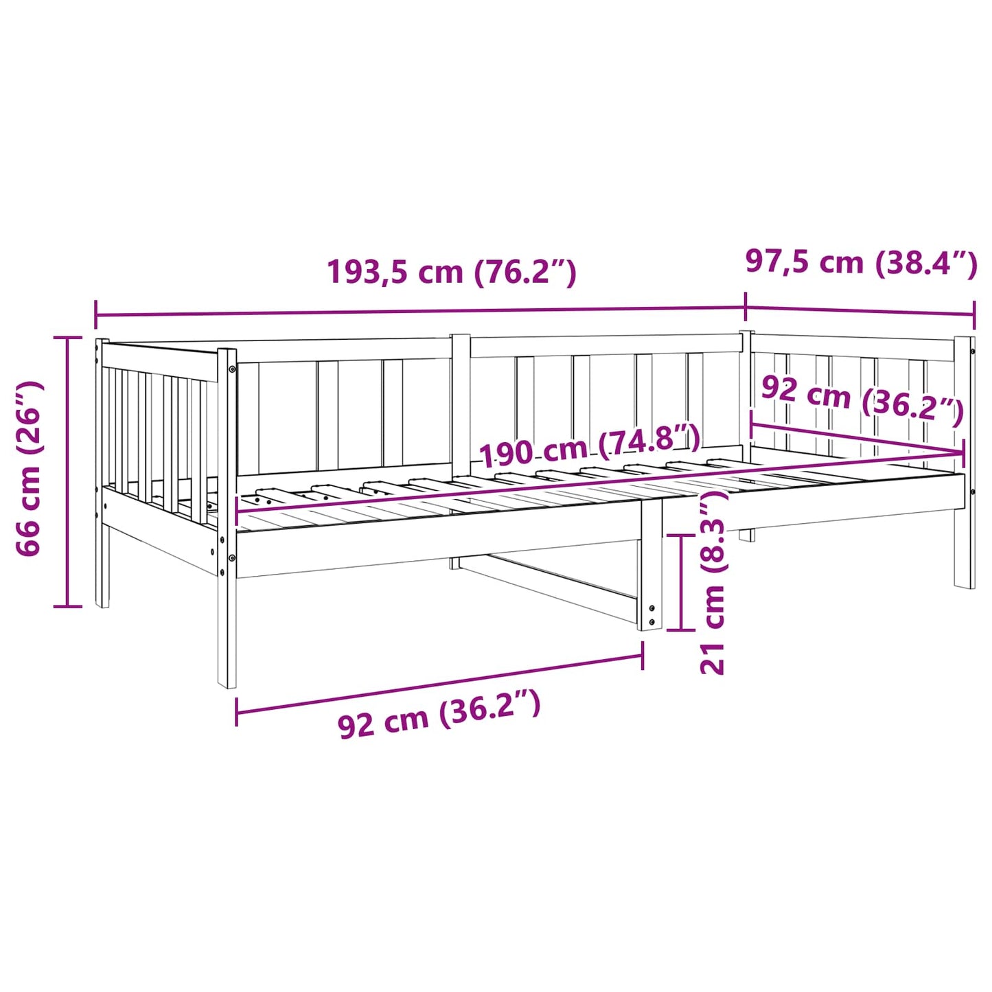 Ágykeret fejtámlával Faggyú barna 90 x 190 cm Tömör fenyőfa