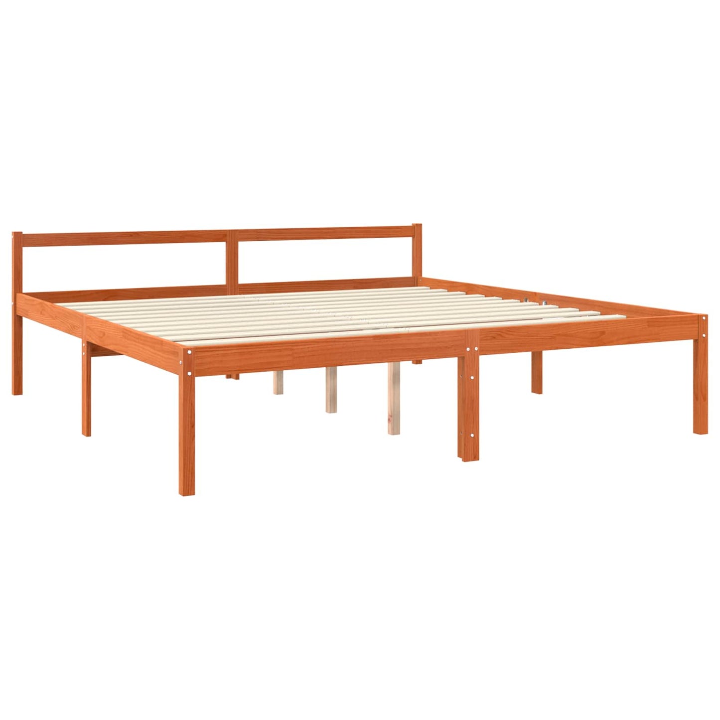 Ágykeret fejtámlával Faggyú barna 200 x 200 cm Tömör fenyőfa
