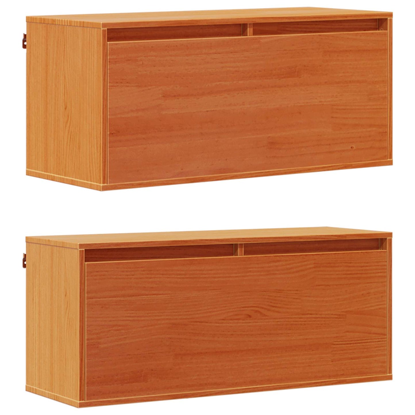 Fali Szekrény 2 pcs Faggyú barna 80 x 30 x 35 cm Tömör fenyőfa