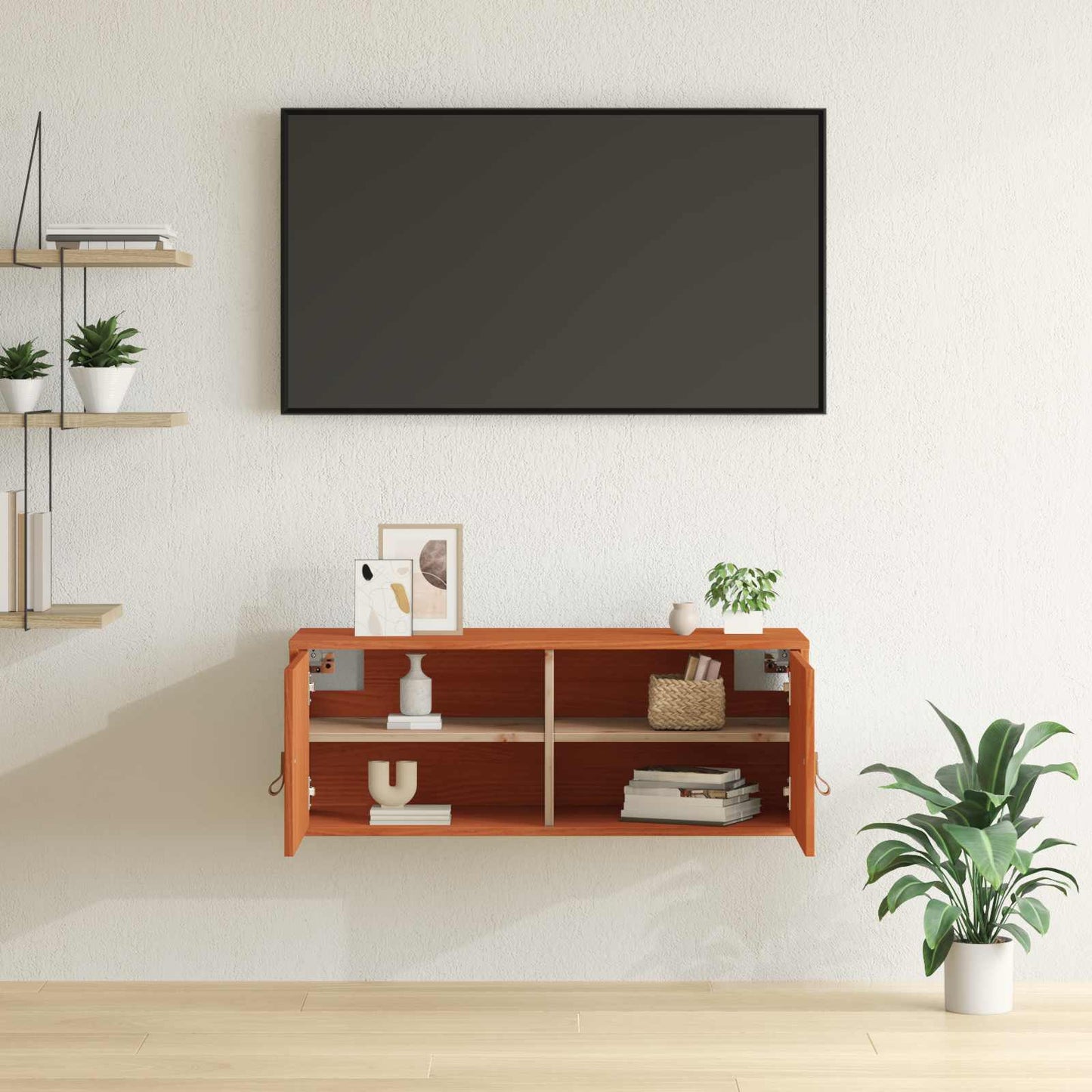 Fali Szekrény Faggyú barna 80 x 30 x 30 cm Tömör fenyőfa