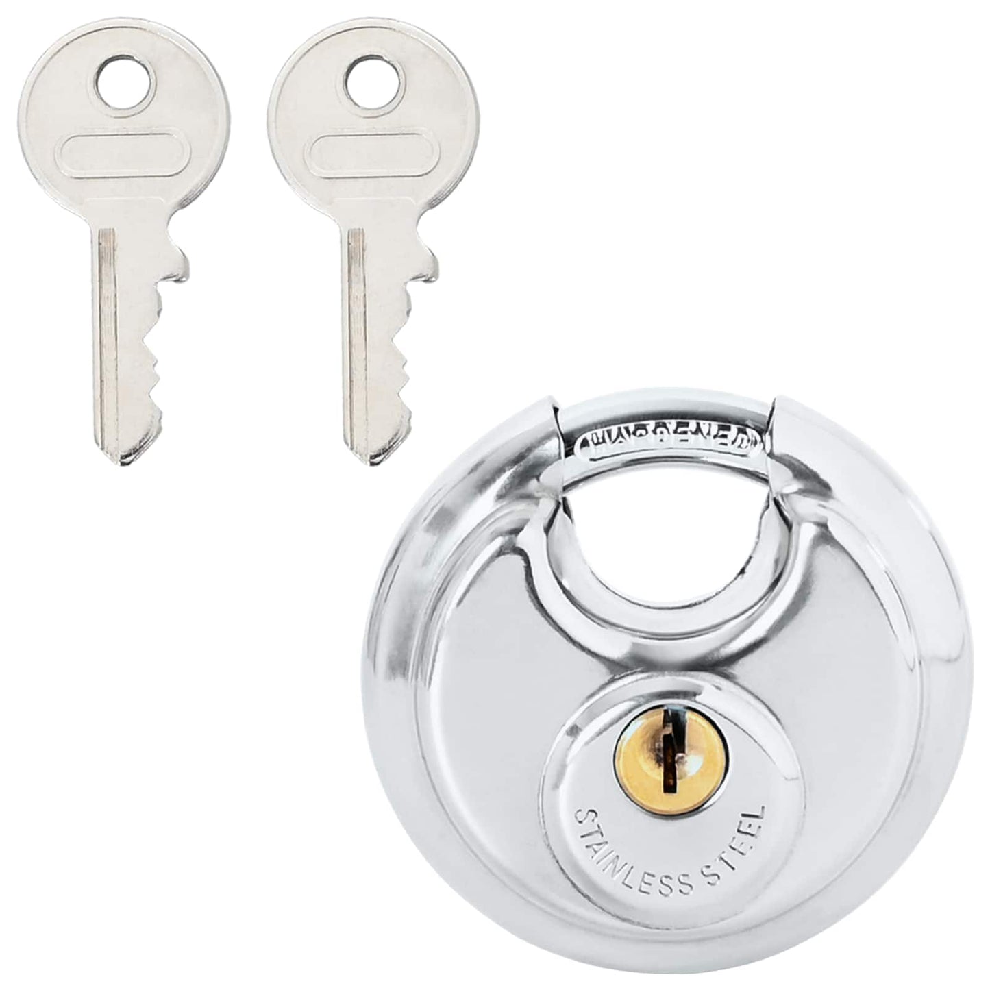 Disk zár kulcsokkal 2 pcs Ezüst 6 x 2.3 x 6 cm