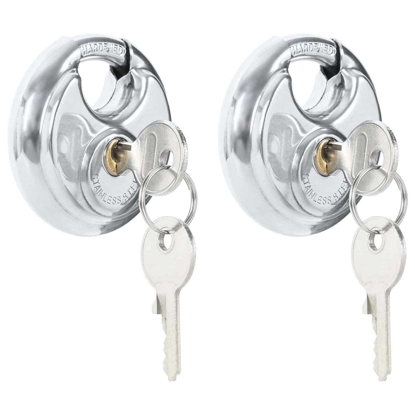 Disk zár kulcsokkal 2 pcs Ezüst 7 x 2.4 x 7 cm