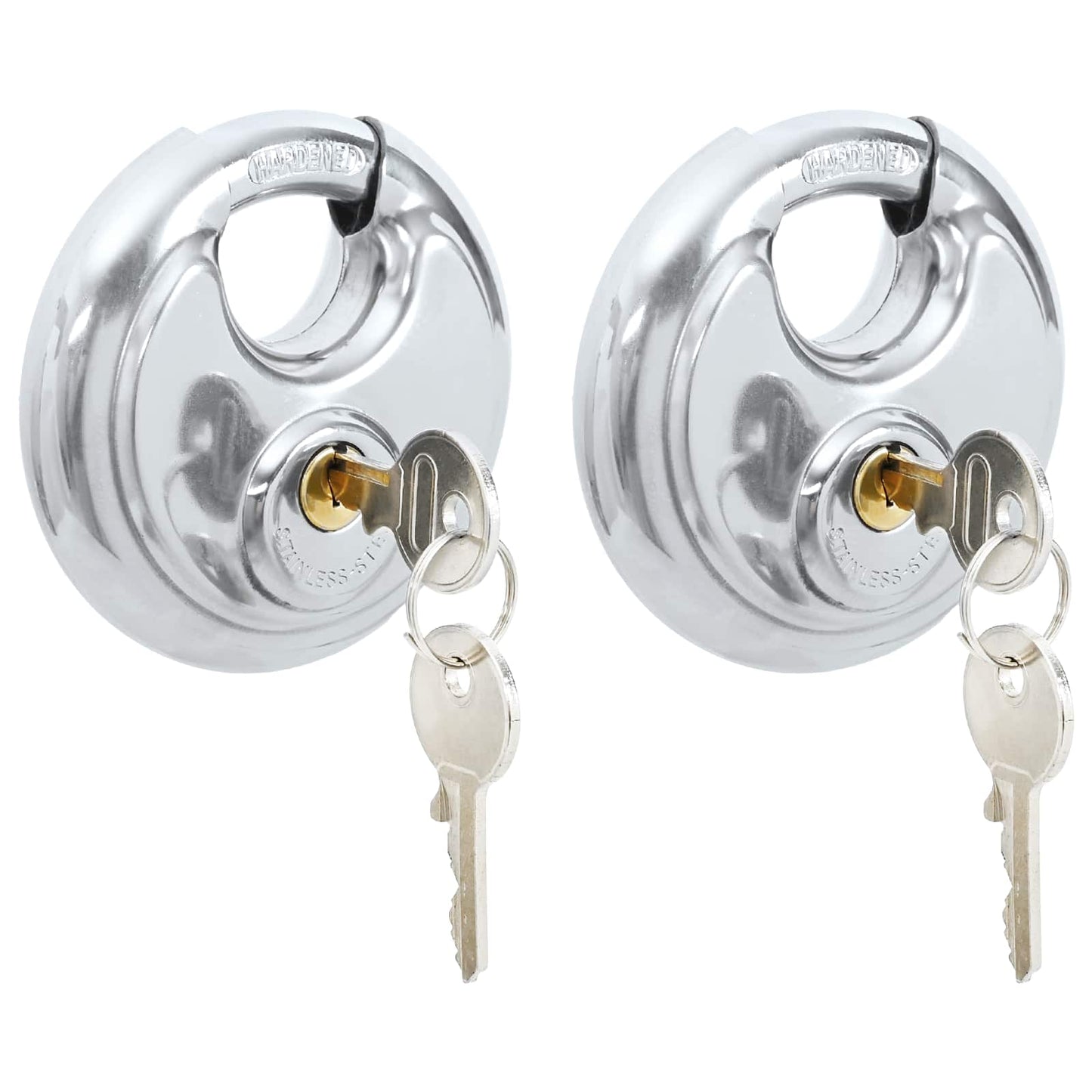 Disk zár kulcsokkal 2 pcs Ezüst 8 x 2,8 x 8 cm
