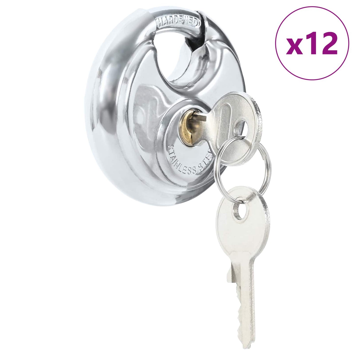 Disk zár kulcsokkal 12 pcs Ezüst 8 x 2,8 x 8 cm