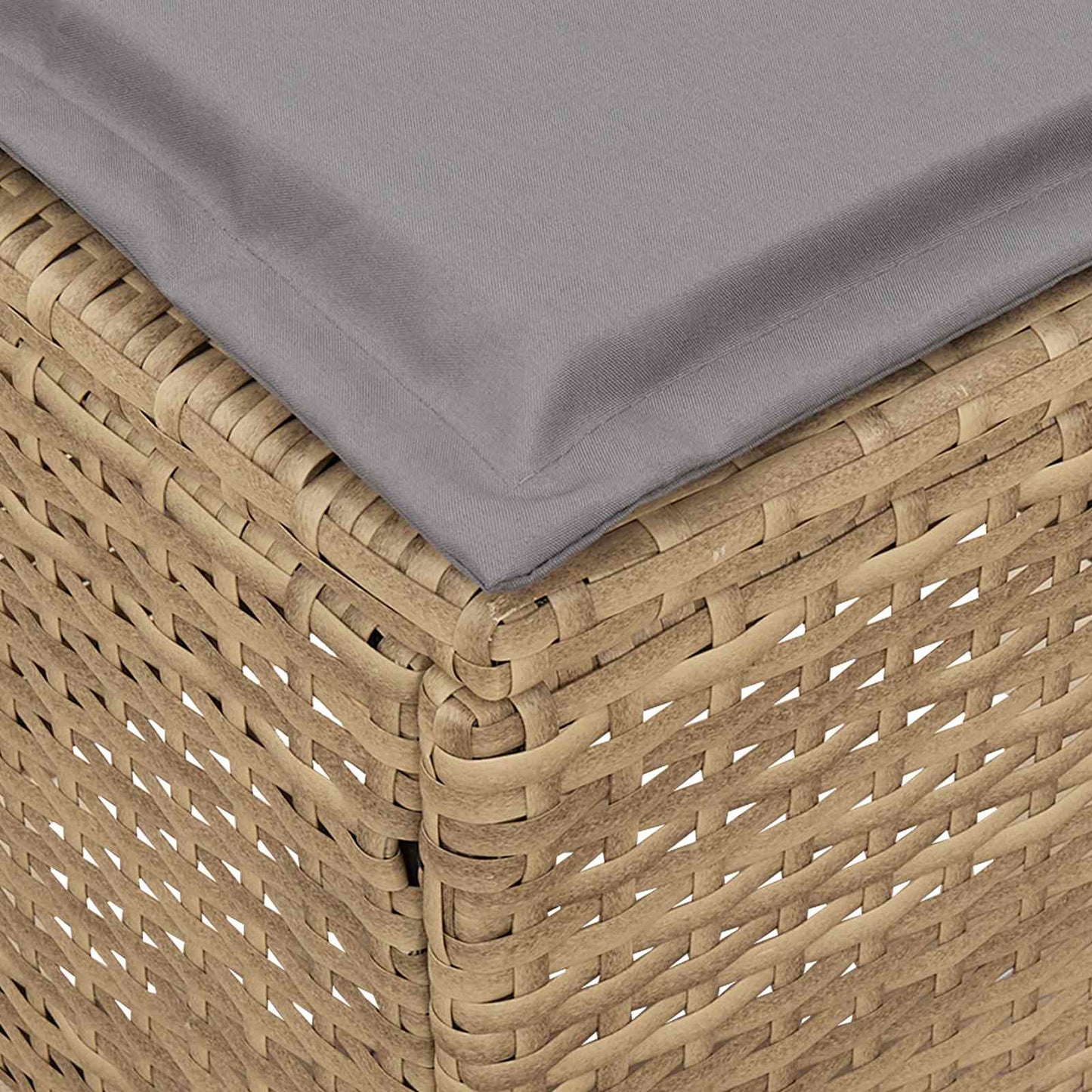 2 db Kerti lábtartó PE Rattan Beige és Világosszürke