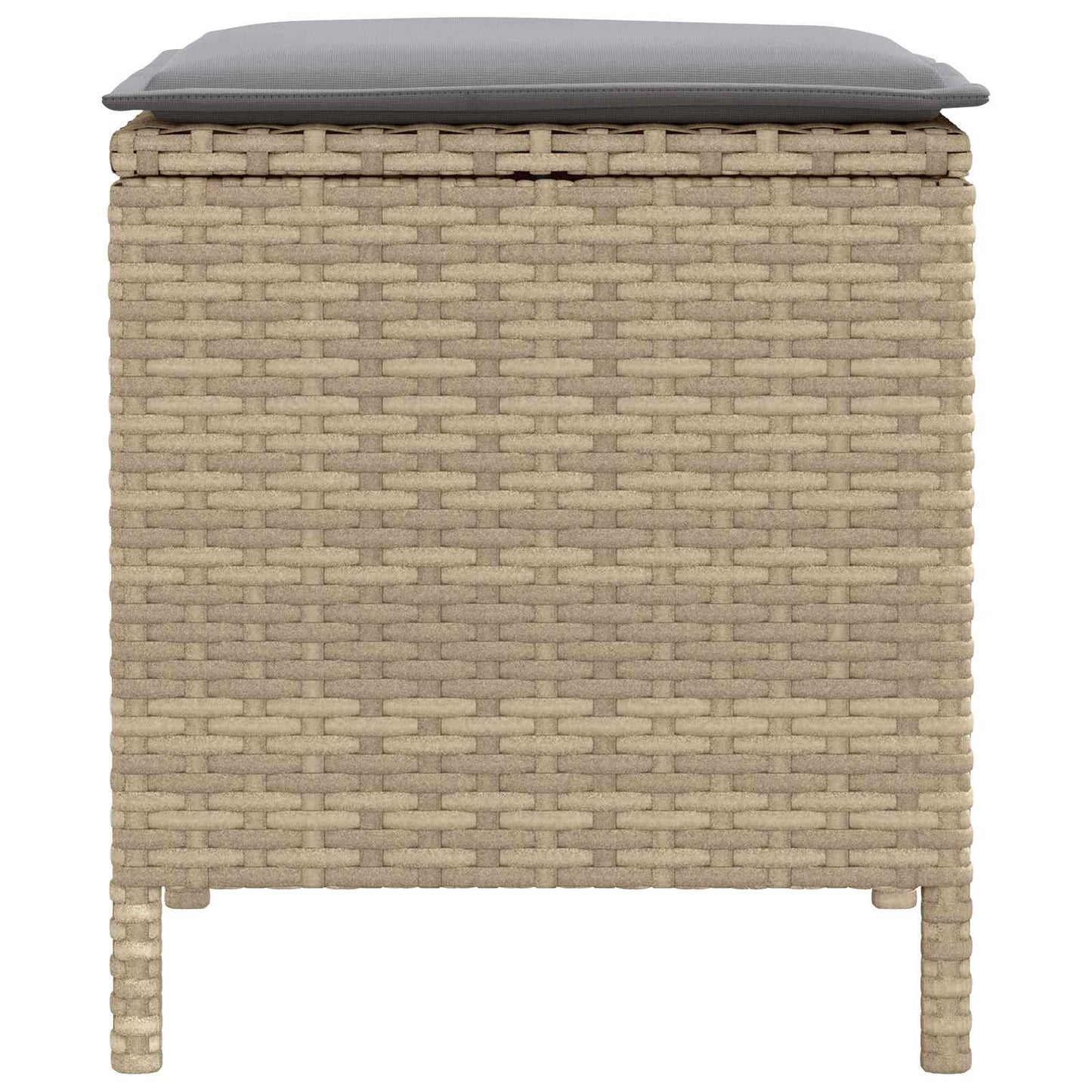 2 db Kerti lábtartó PE Rattan Beige és Világosszürke