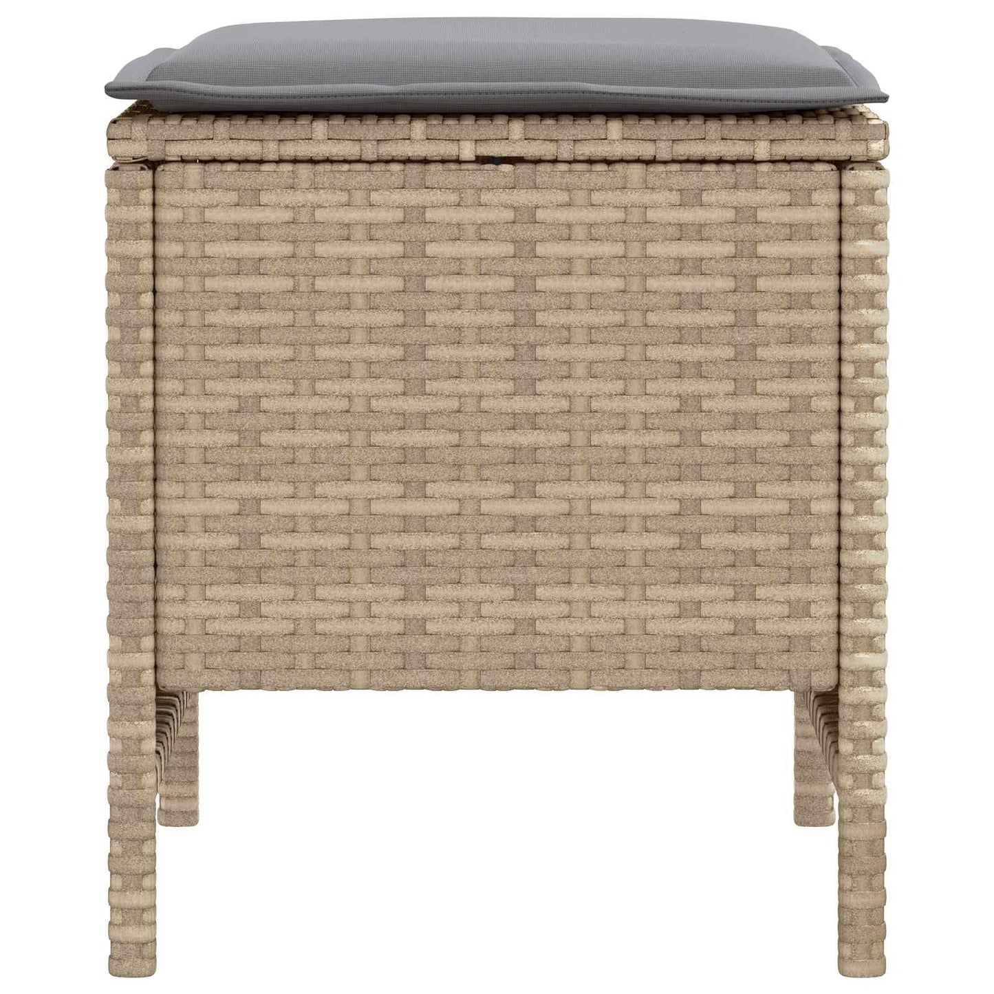 2 db Kerti lábtartó PE Rattan Beige és Világosszürke