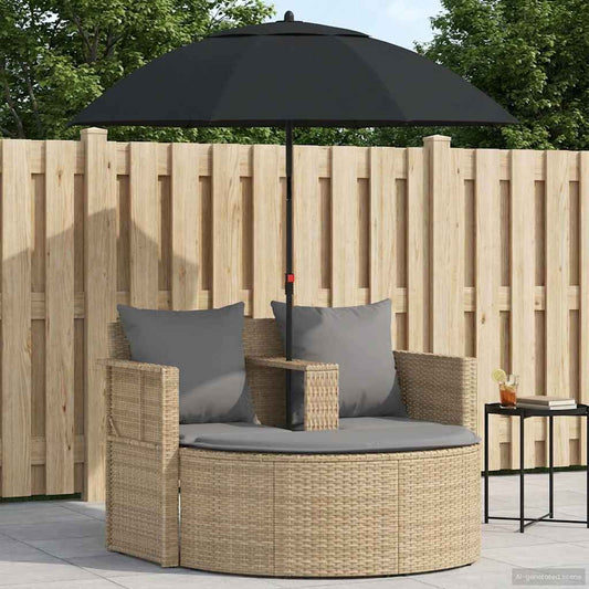 Kerti kanapé párnával 8 pcs Beige és Világosszürke polirattan