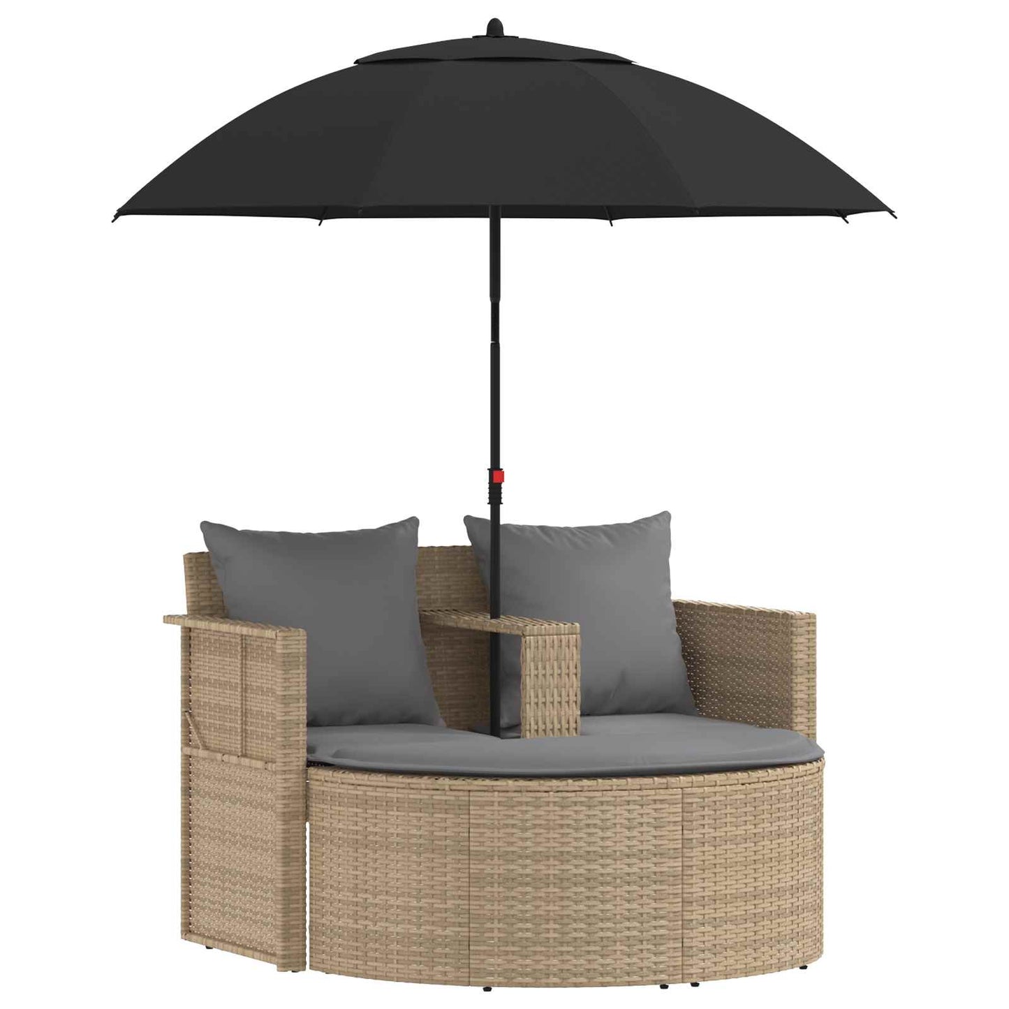 Kerti kanapé párnával 8 pcs Beige és Világosszürke polirattan