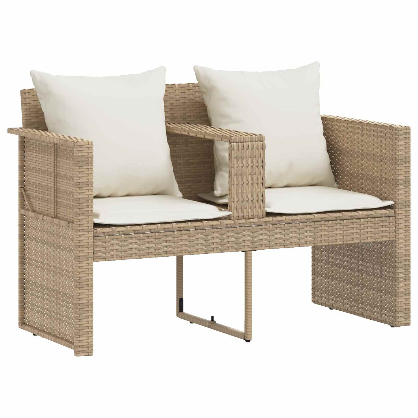Kerti kanapé párnával 8 pcs Beige és Krémszínű polirattan