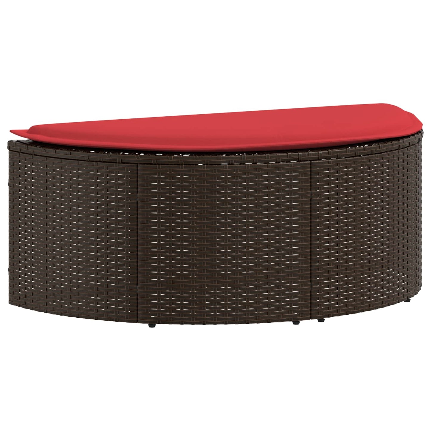 Kerti kanapé Barna és Piros 168 x 168 x 180 cm polirattan