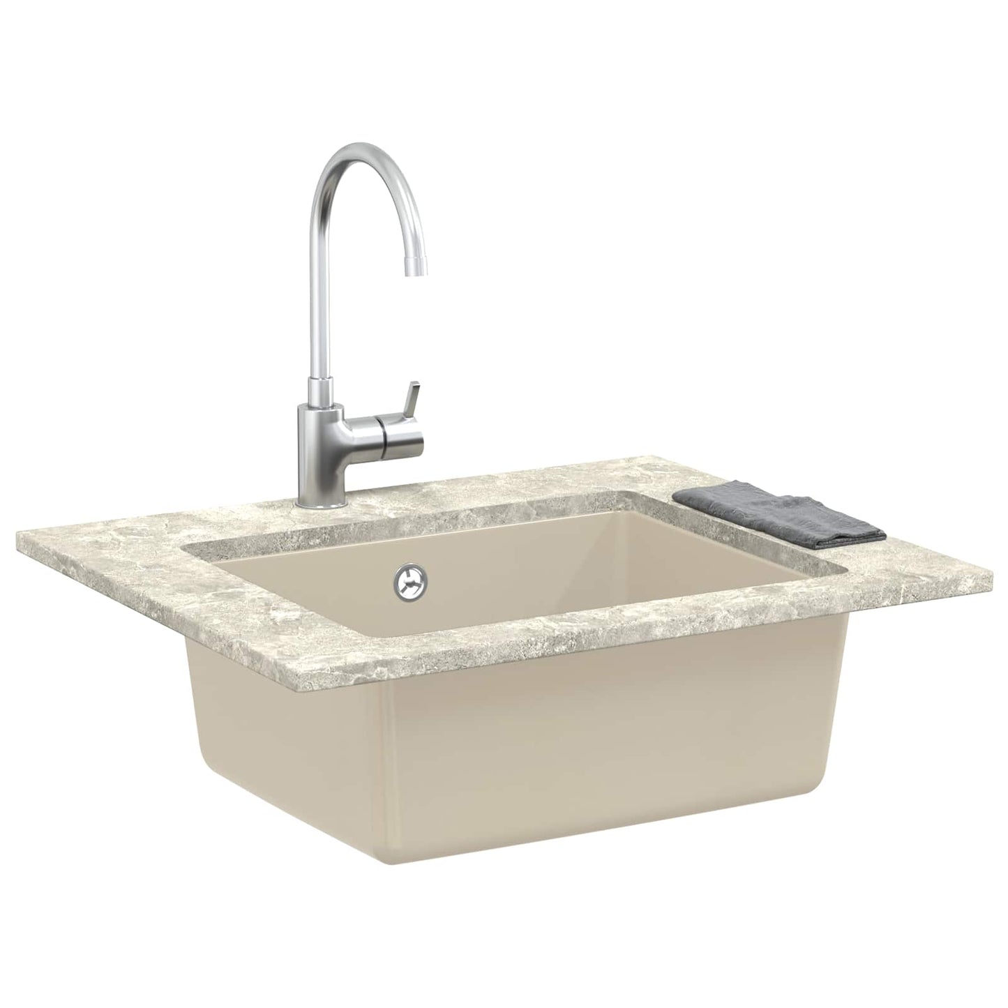 Mosogató Bézs 530 x 460 mm 80% Kvarc és 20% Gyanta