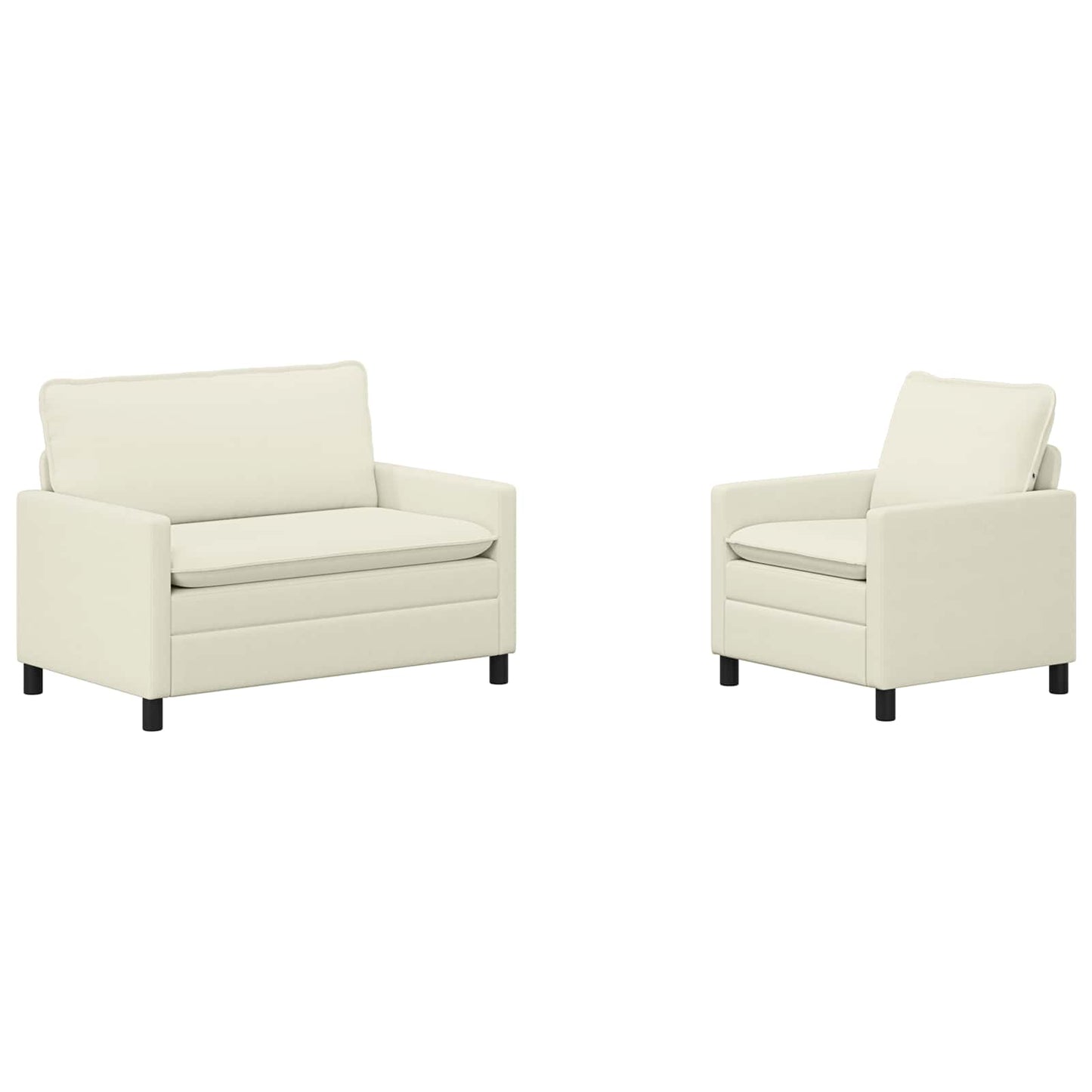 Kanapé Szett 2 pcs Krémszínű Szövet