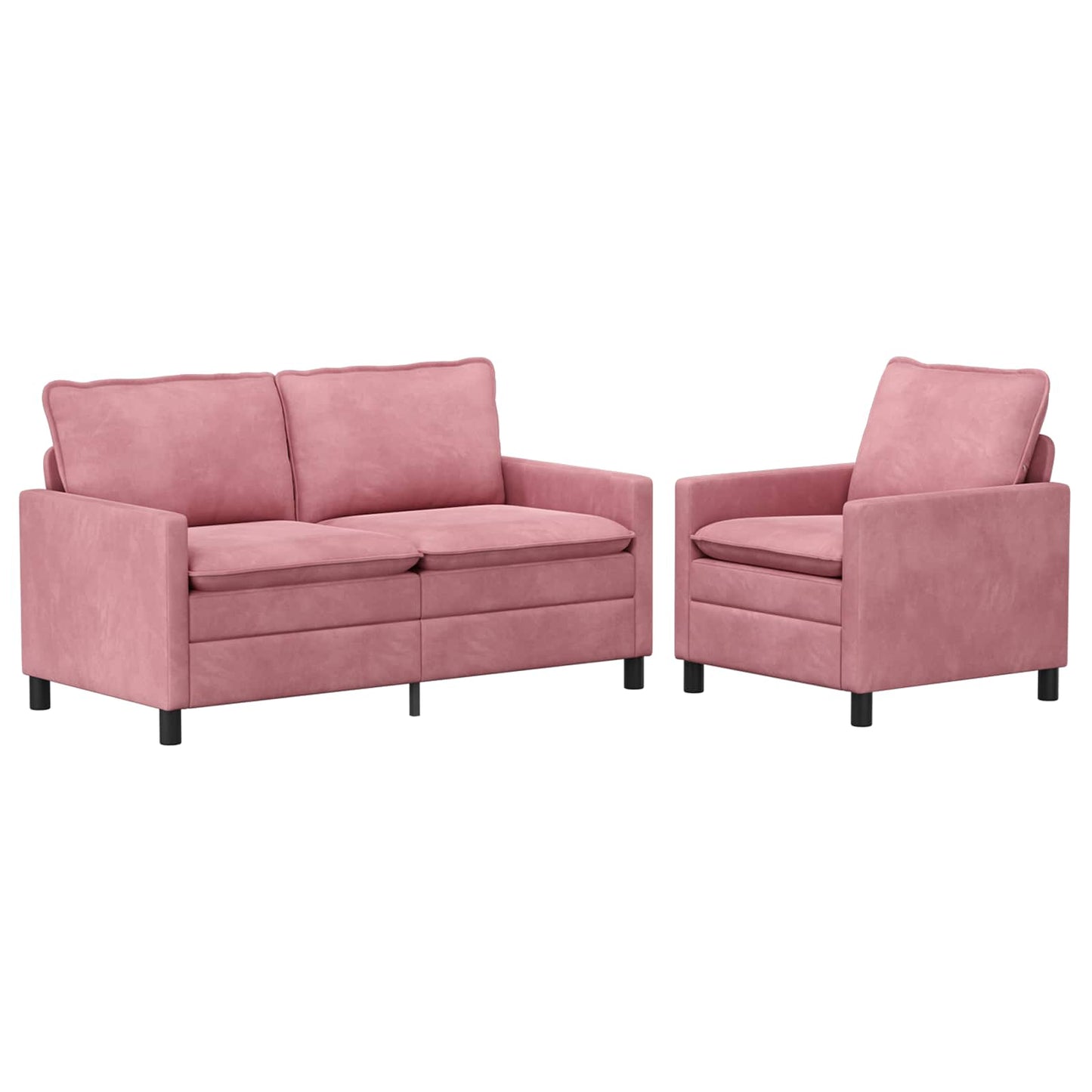 Kanapé Szett 2 pcs Rózsaszín Bársony